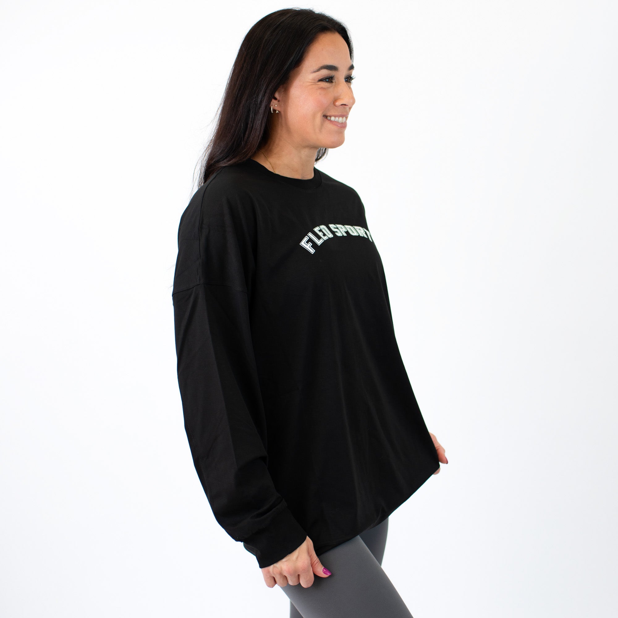 Affinity Oversized Long Sleeve T - Black FLEO Sport