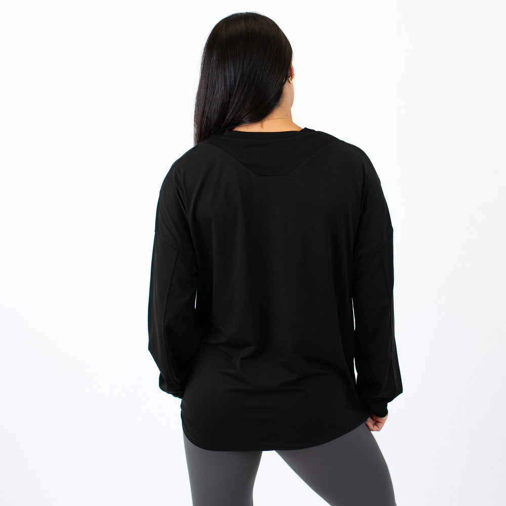 Affinity Oversized Long Sleeve T - Black FLEO Sport