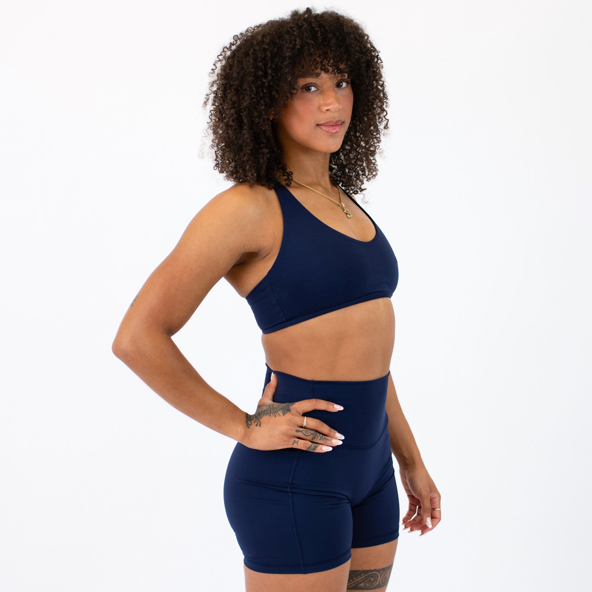 Logan V Neck Bralette - Classic Navy