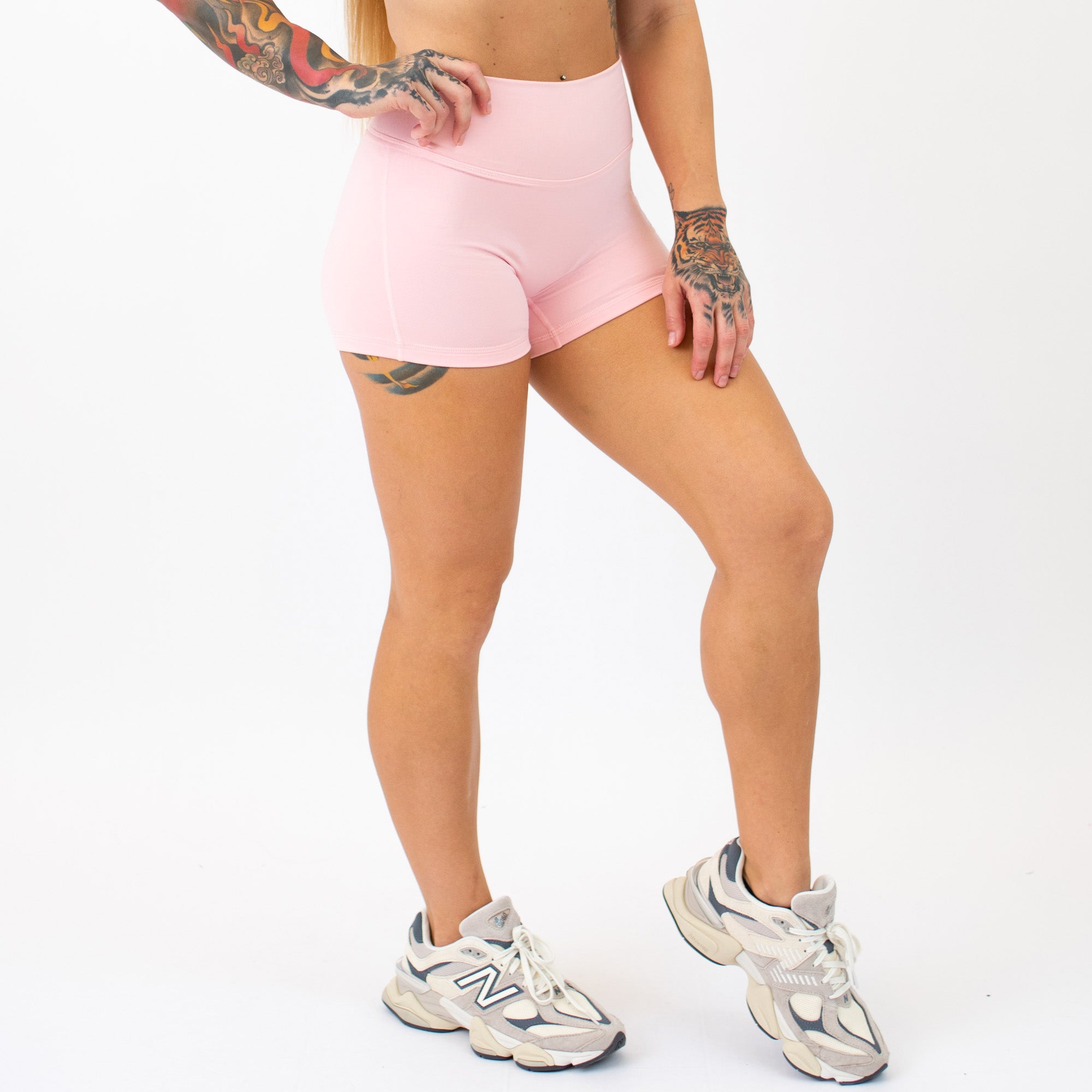 Strawberry Cream No Front Seam High Rise Spandex Shorts