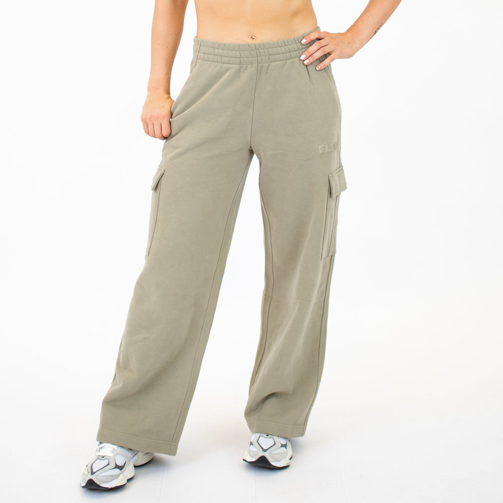 Cargo Wide Leg Sweatpant - Silver Sage -1