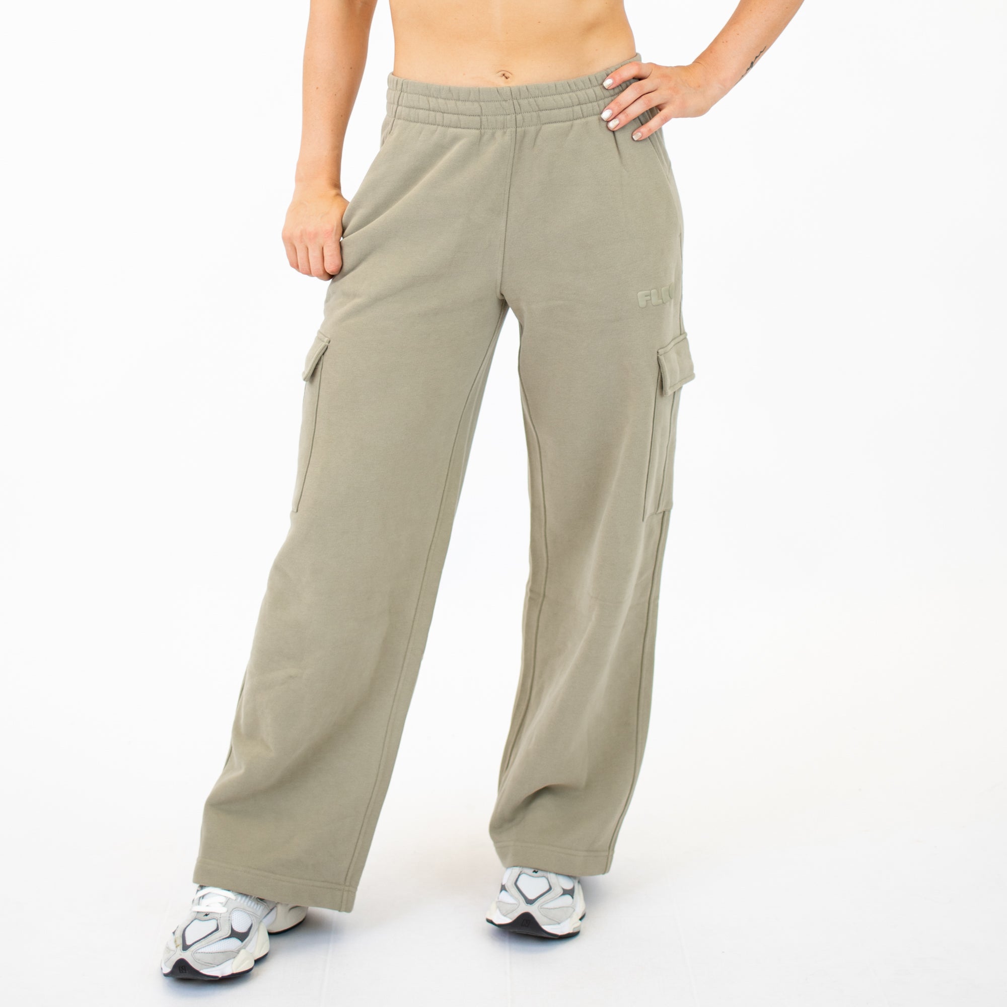 Cargo Wide Leg Sweatpant - Silver Sage -1