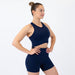 Classic Navy Curve Crop Tank - Fitted