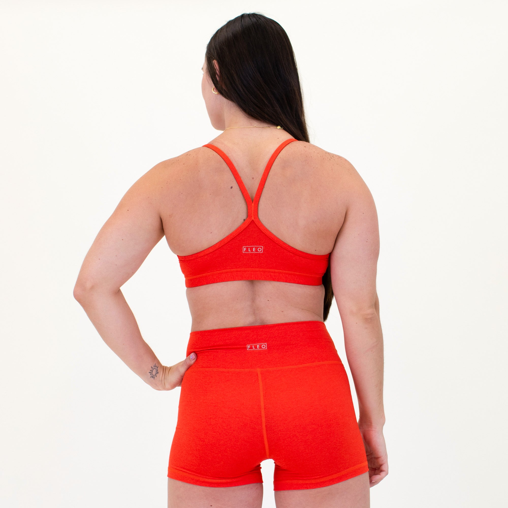 Racerback Sports Bra - Cami in Heather Tangerine Tango