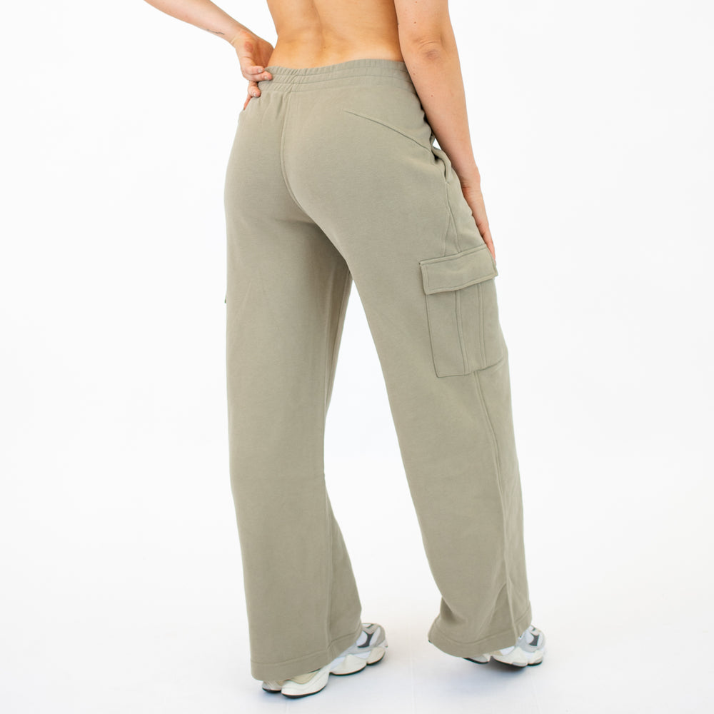 Cargo Wide Leg Sweatpant - Silver Sage -2