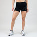 Black Mid Rise Contour Training Shorts For Women