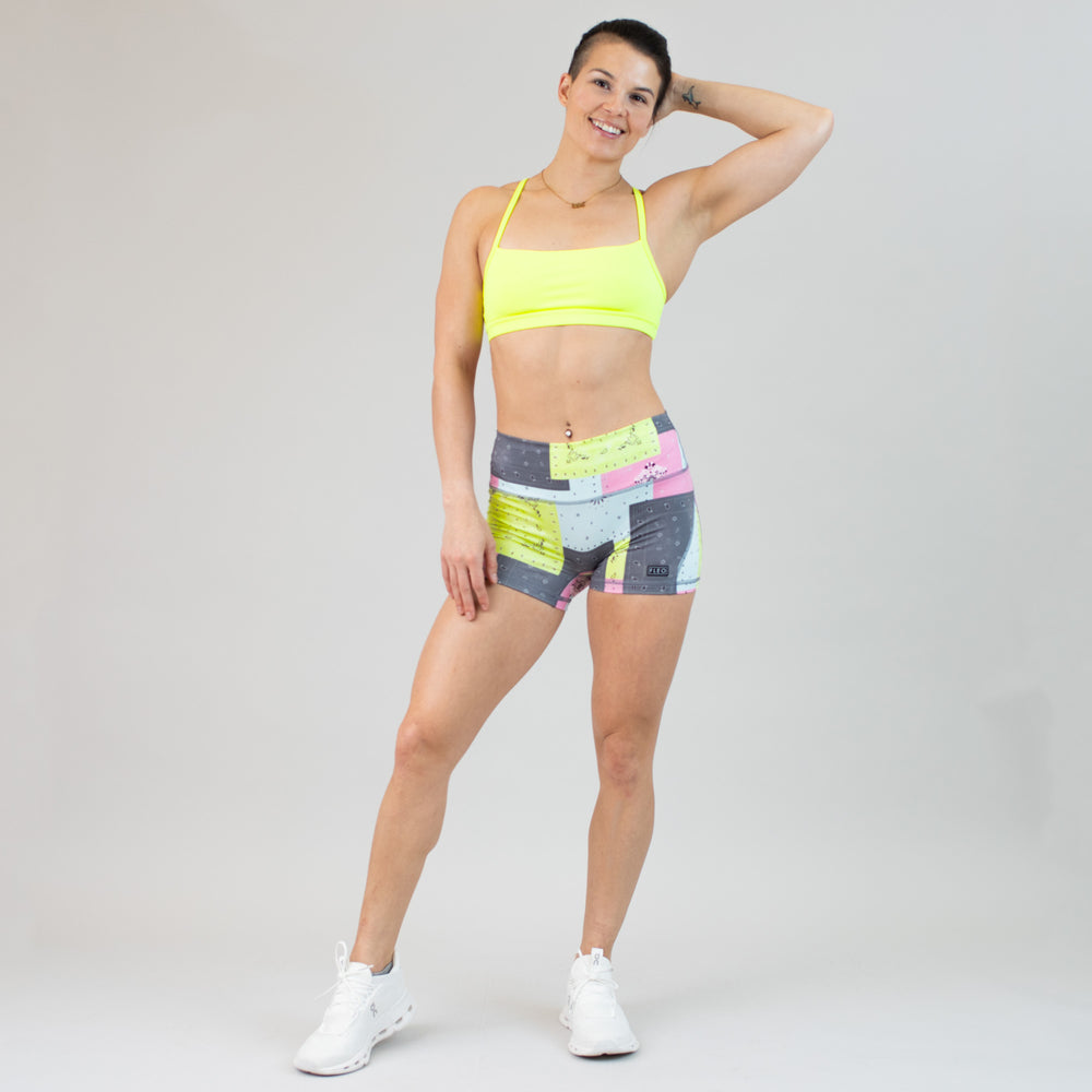 Acid Bandana Mid Rise Contour Training Shorts For Women