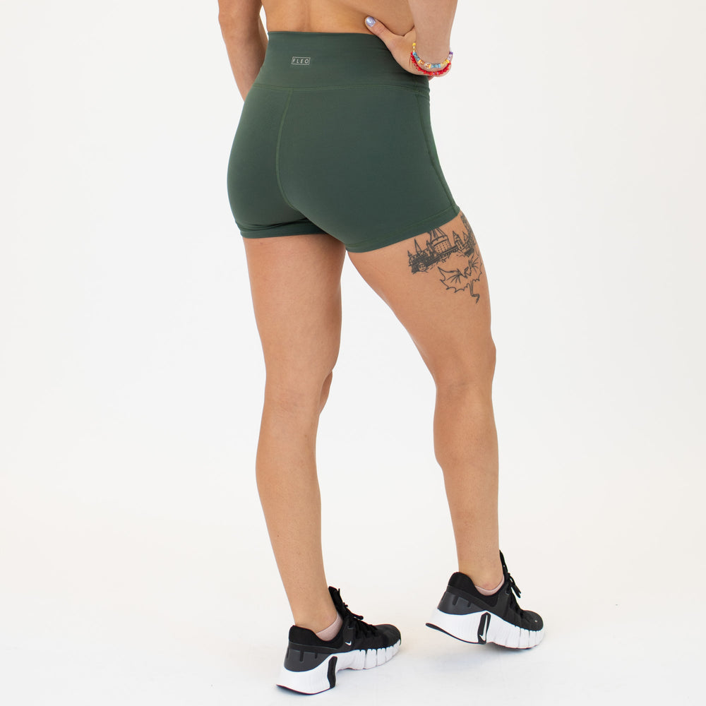 Cilantro No Front Seam High Rise Spandex Shorts