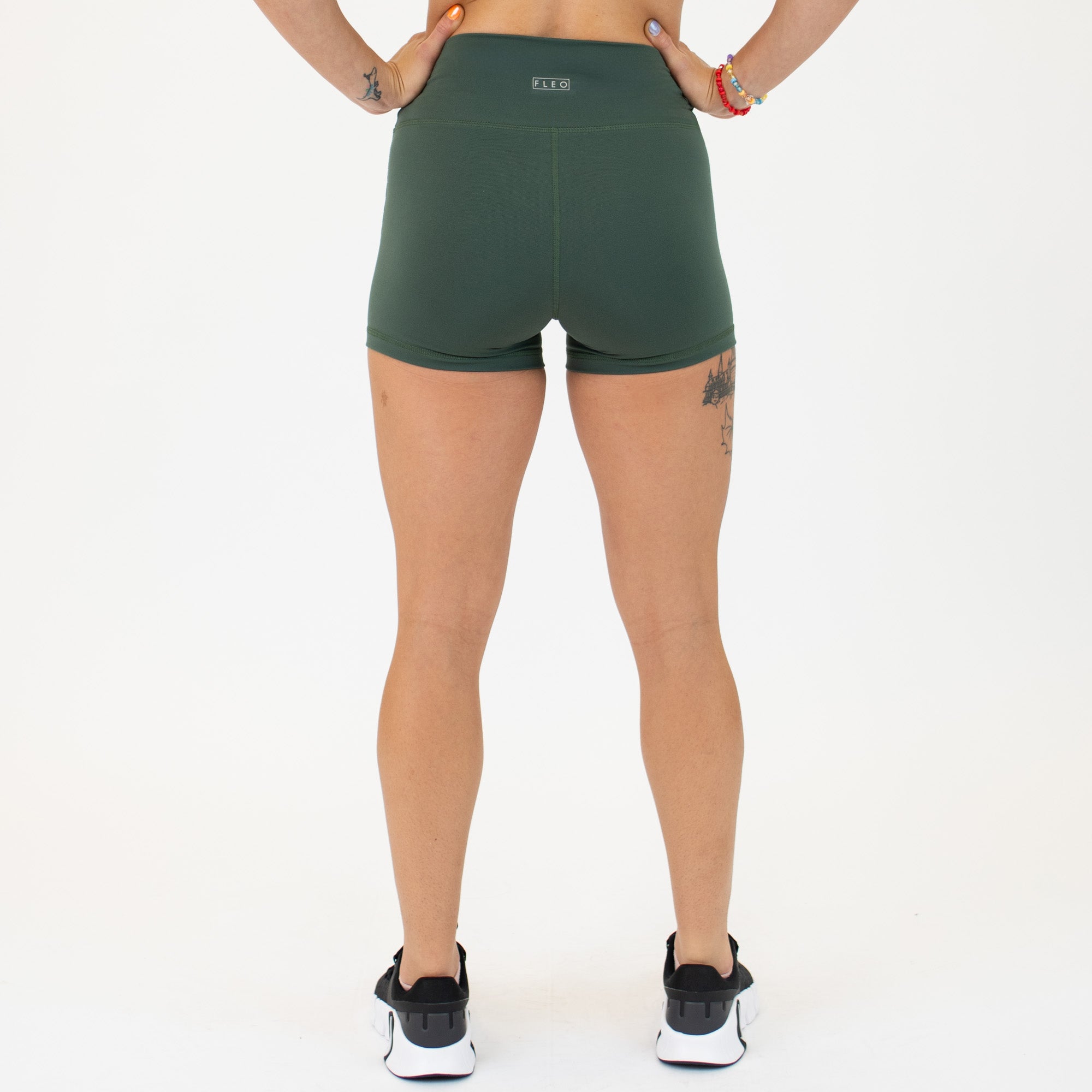 Cilantro No Front Seam High Rise Spandex Shorts