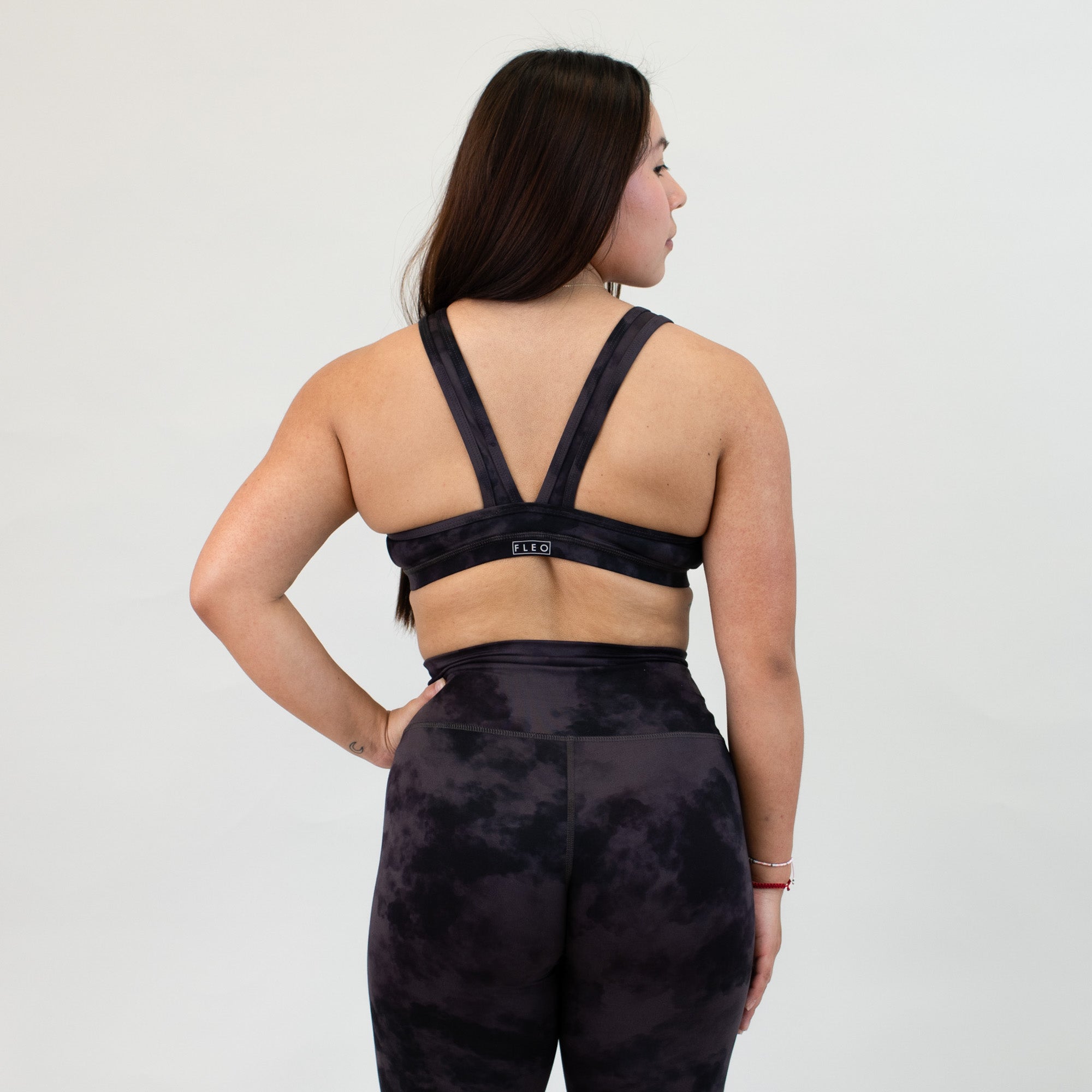 Shale Clouds V Back Sports Bra - VaVaVoom 