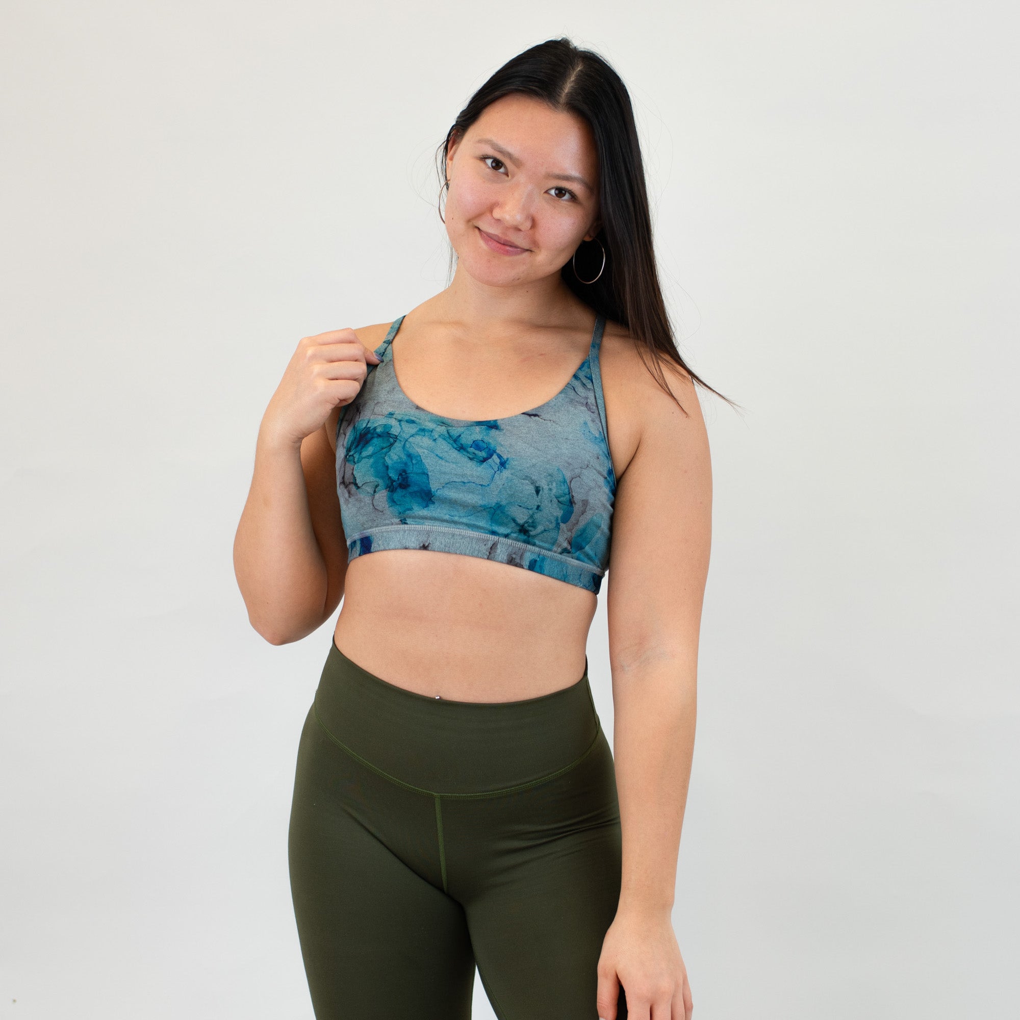 Gray Camo Racerback Sports Bra - Cami