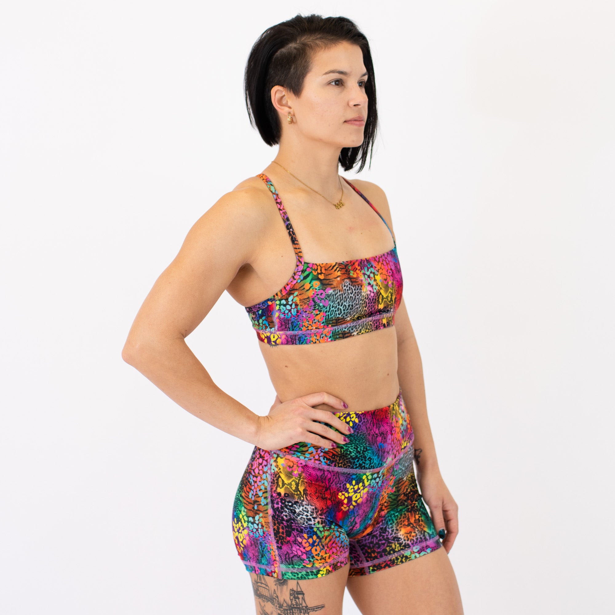 X Back Sports Bra - Chloe in Hot Miami