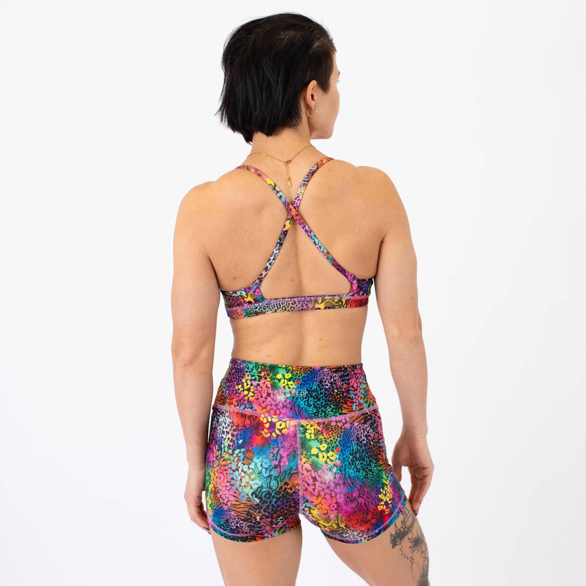 X Back Sports Bra - Chloe in Hot Miami