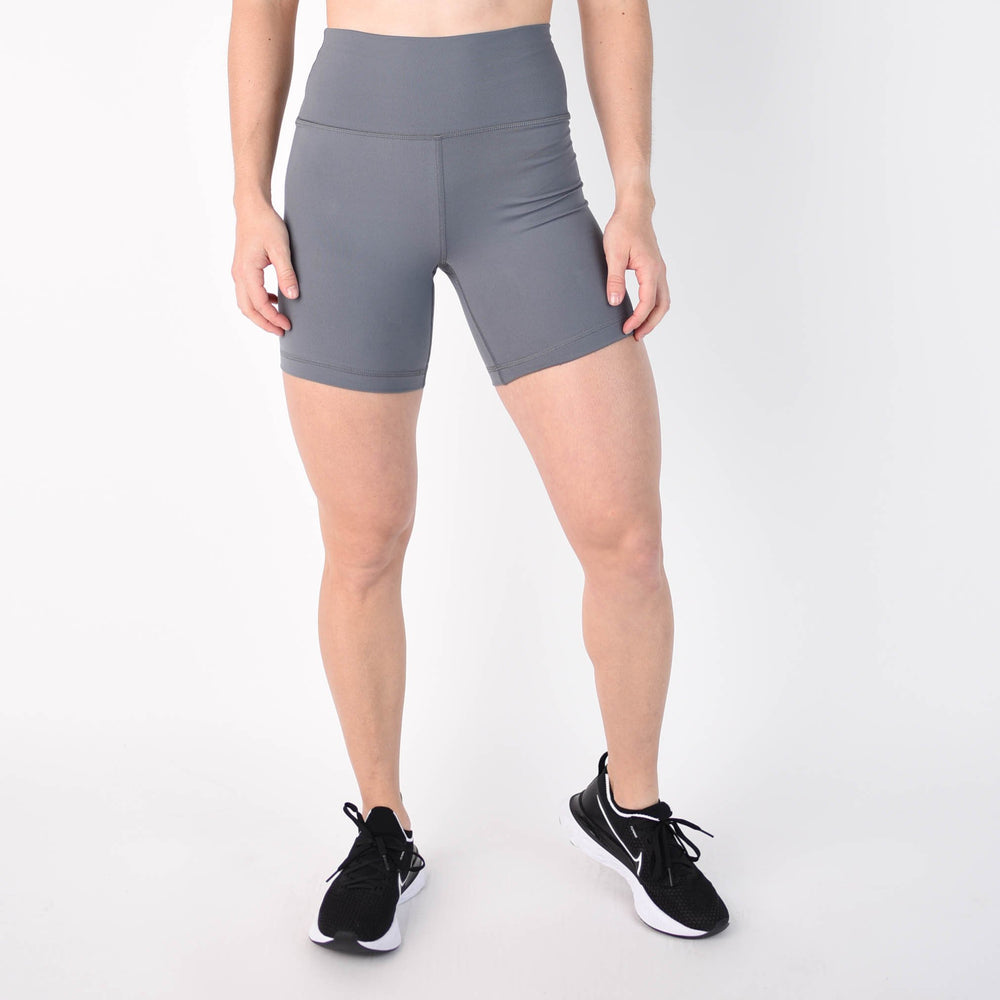 Castlerock Grey Biker Shorts - 6" Inseam