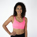 Electric Heather Pink Scoop Neck Athletic Sports Bra - Selena by FLEO