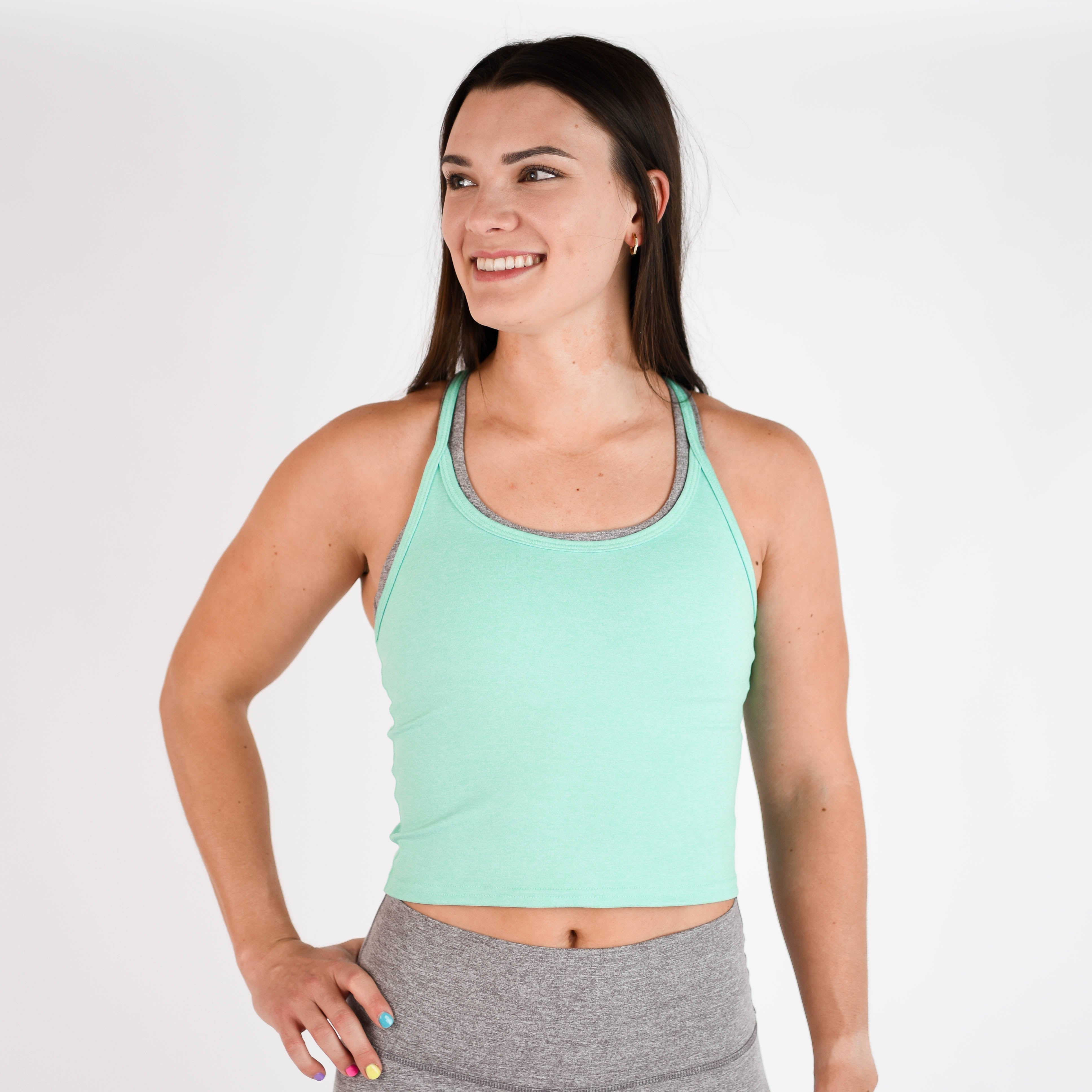 Biscay Green Switch Up Crop Tank