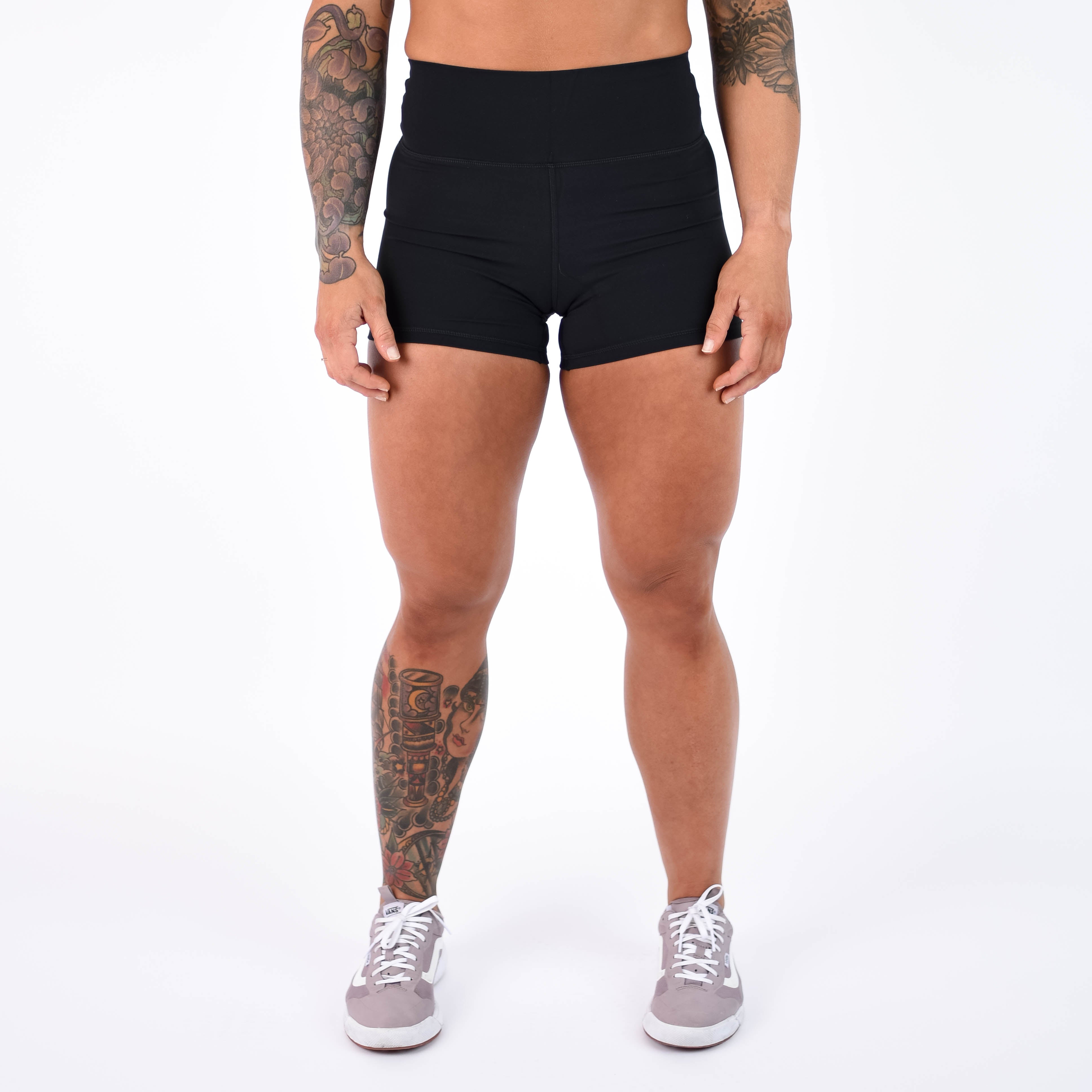 Black High Rise Spandex Shorts