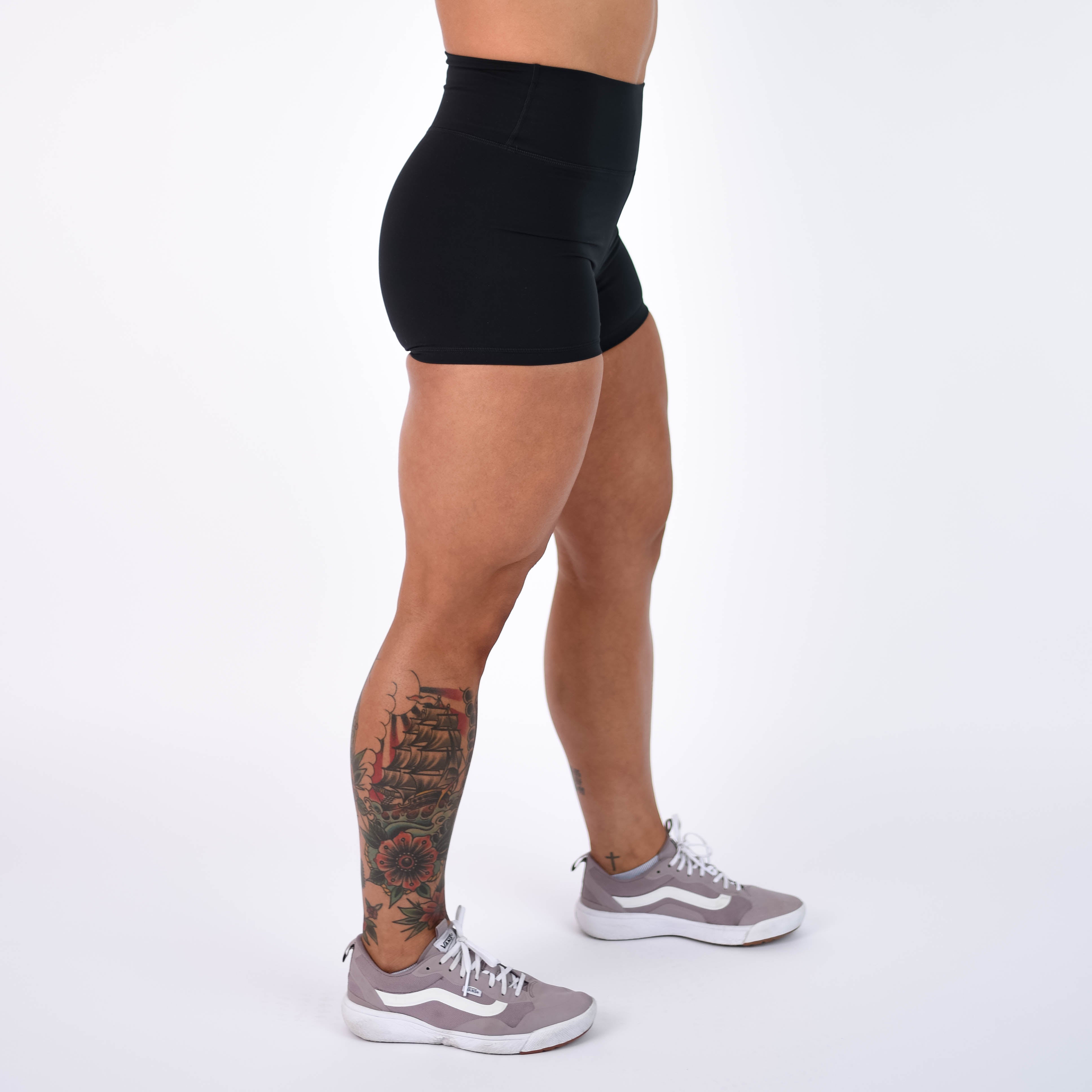 Black High Rise Spandex Shorts