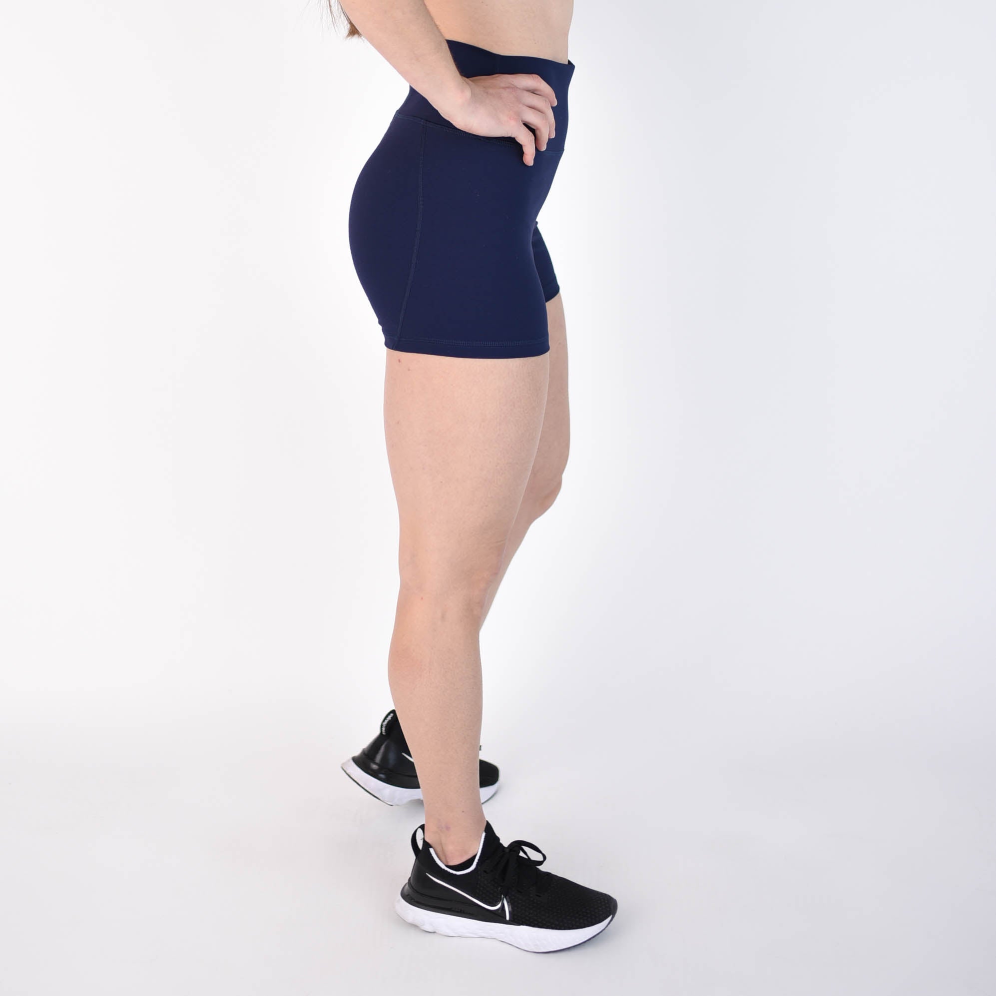 Classic Navy High Rise Spandex Shorts