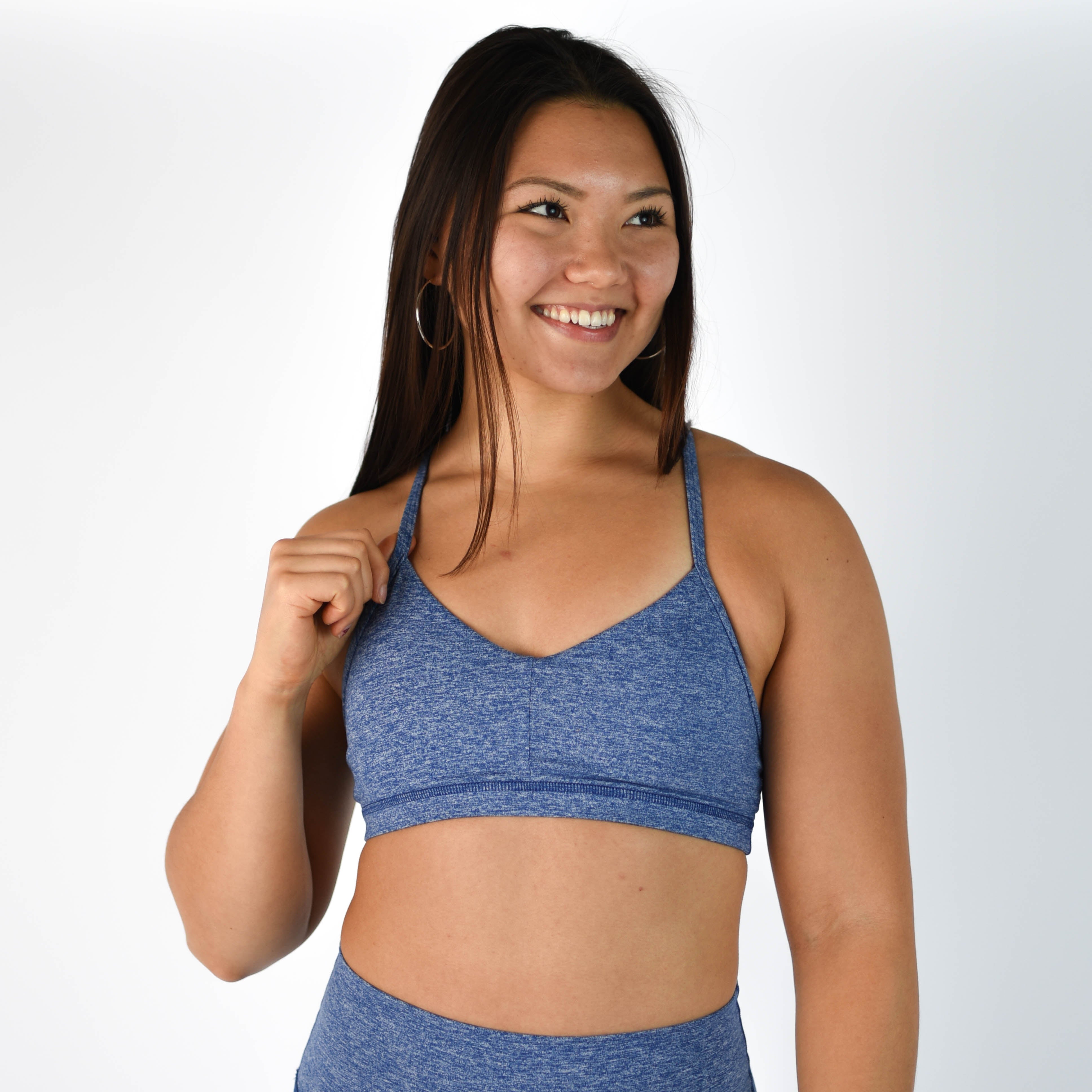 Heather Cobalt Athletic Sports Bra - Reinette by FLEO