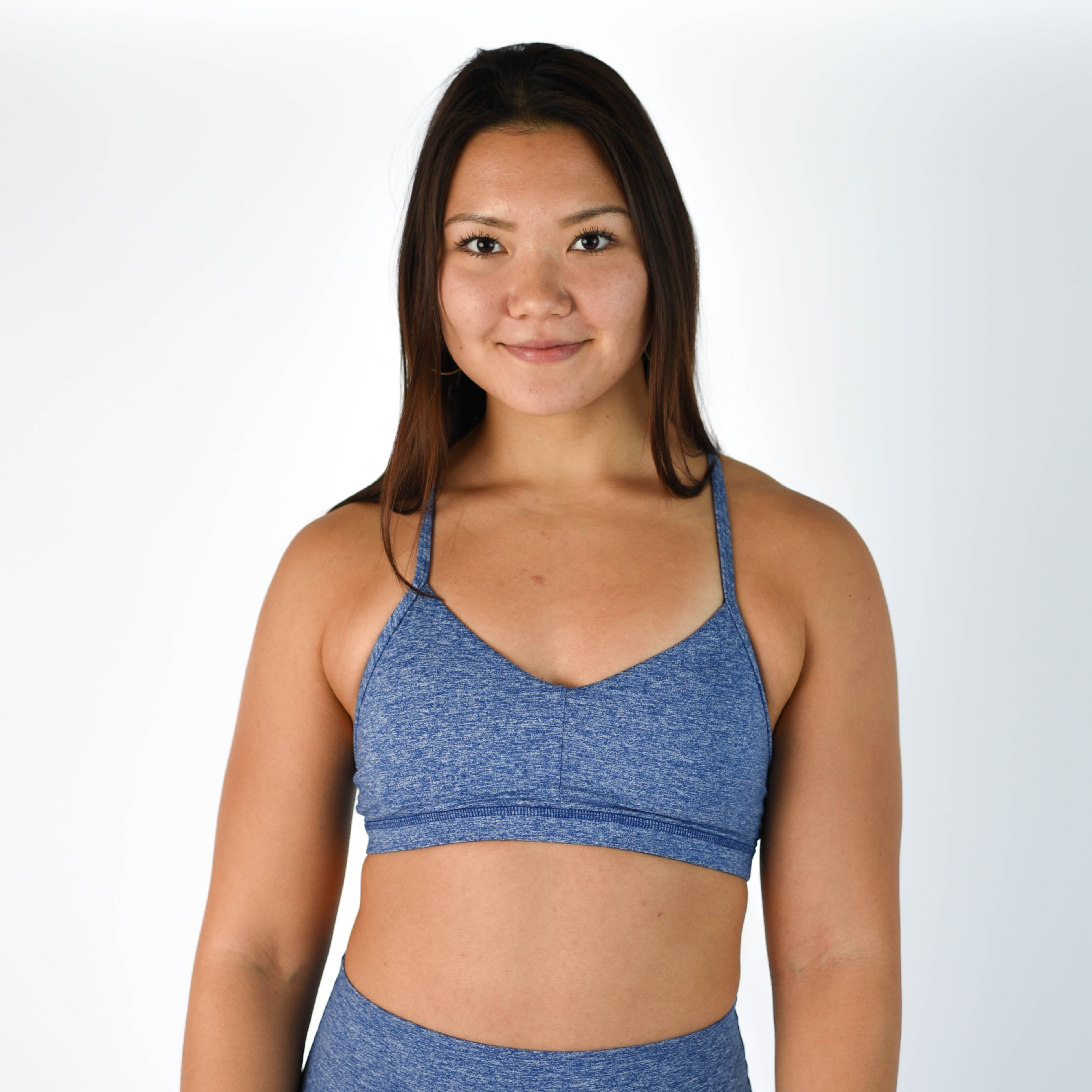 Heather Cobalt Athletic Sports Bra - Reinette by FLEO