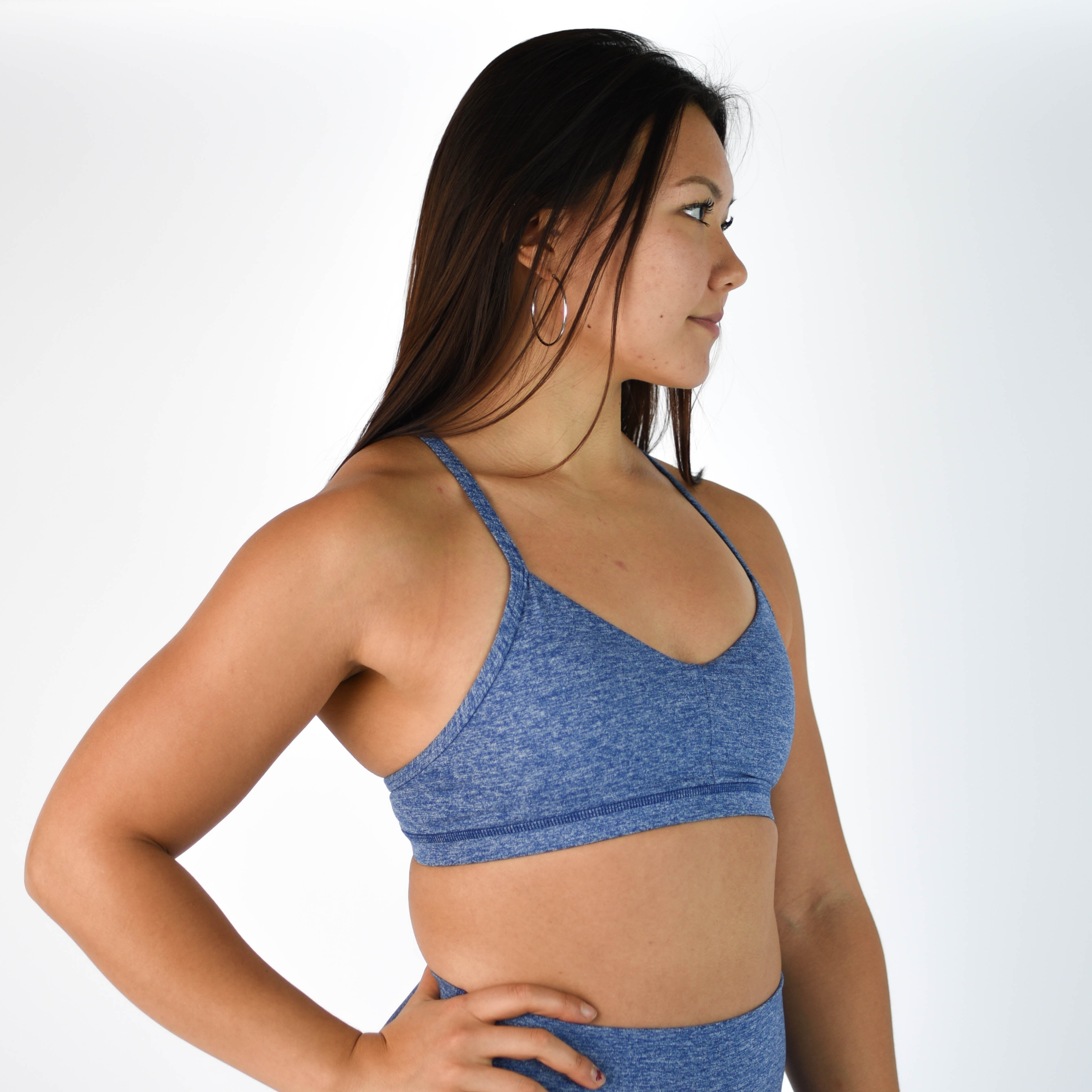 Heather Cobalt Athletic Sports Bra - Reinette by FLEO