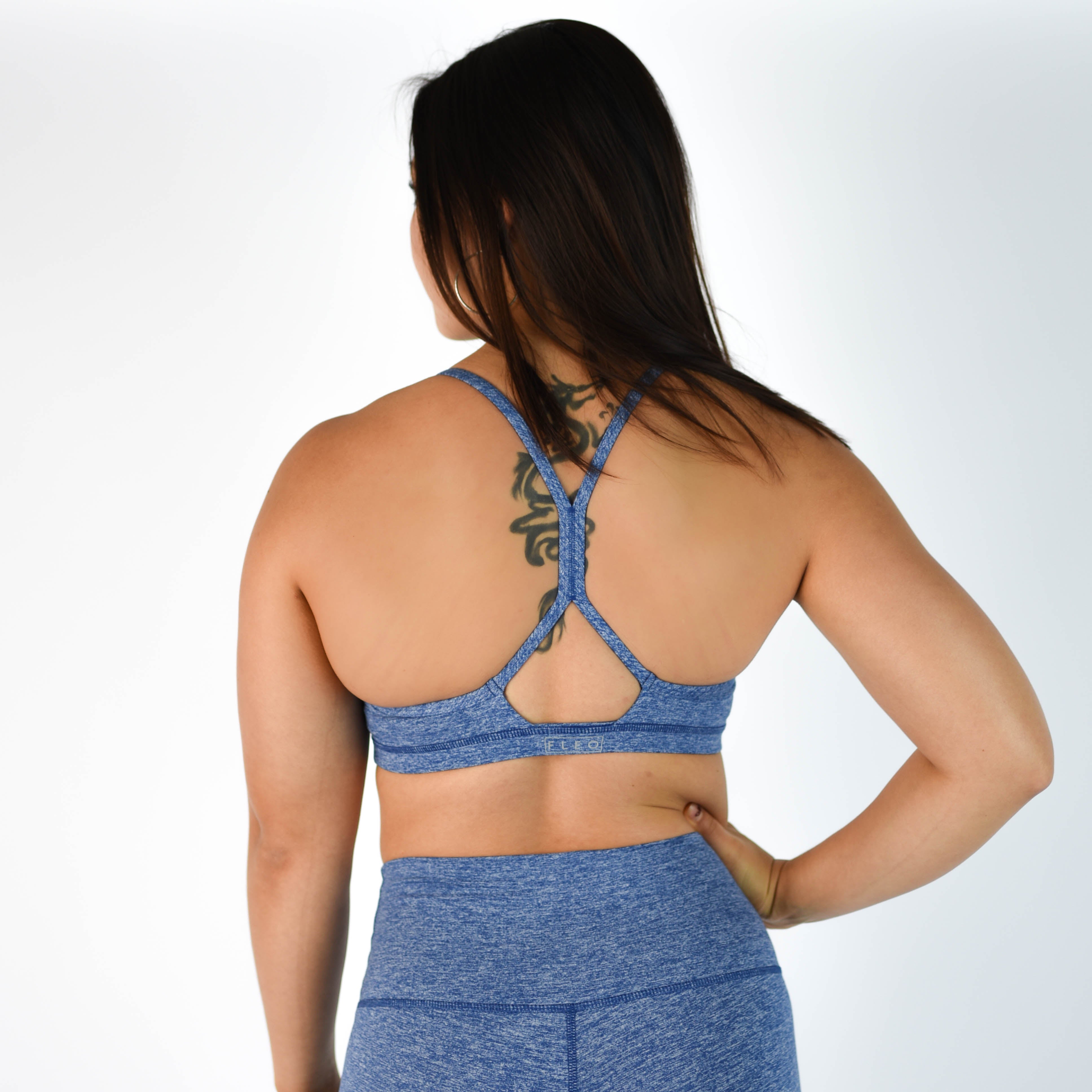 Heather Cobalt Athletic Sports Bra - Reinette by FLEO