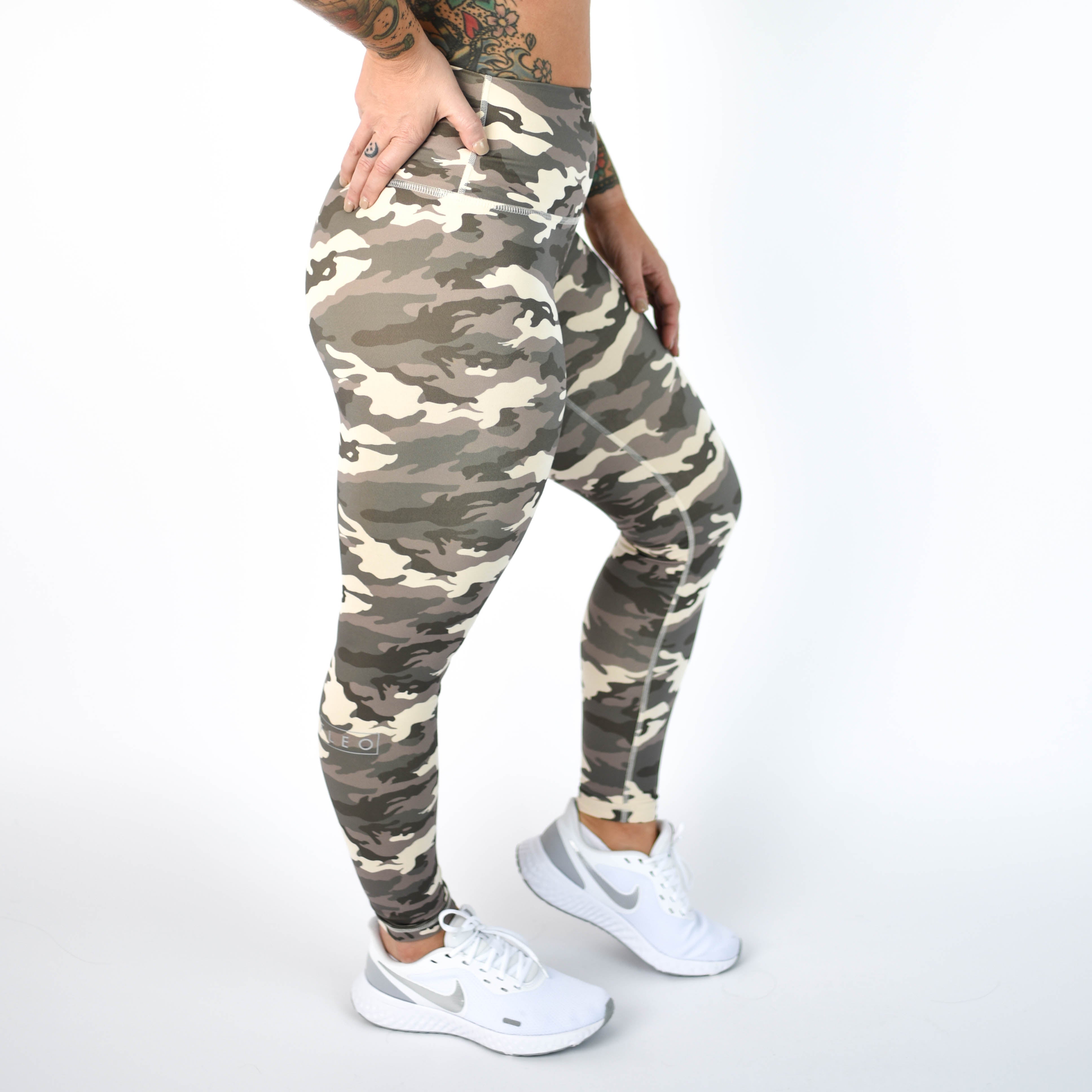 Coco Camo Leggings - El Toro in Bounce fabric by FLEO