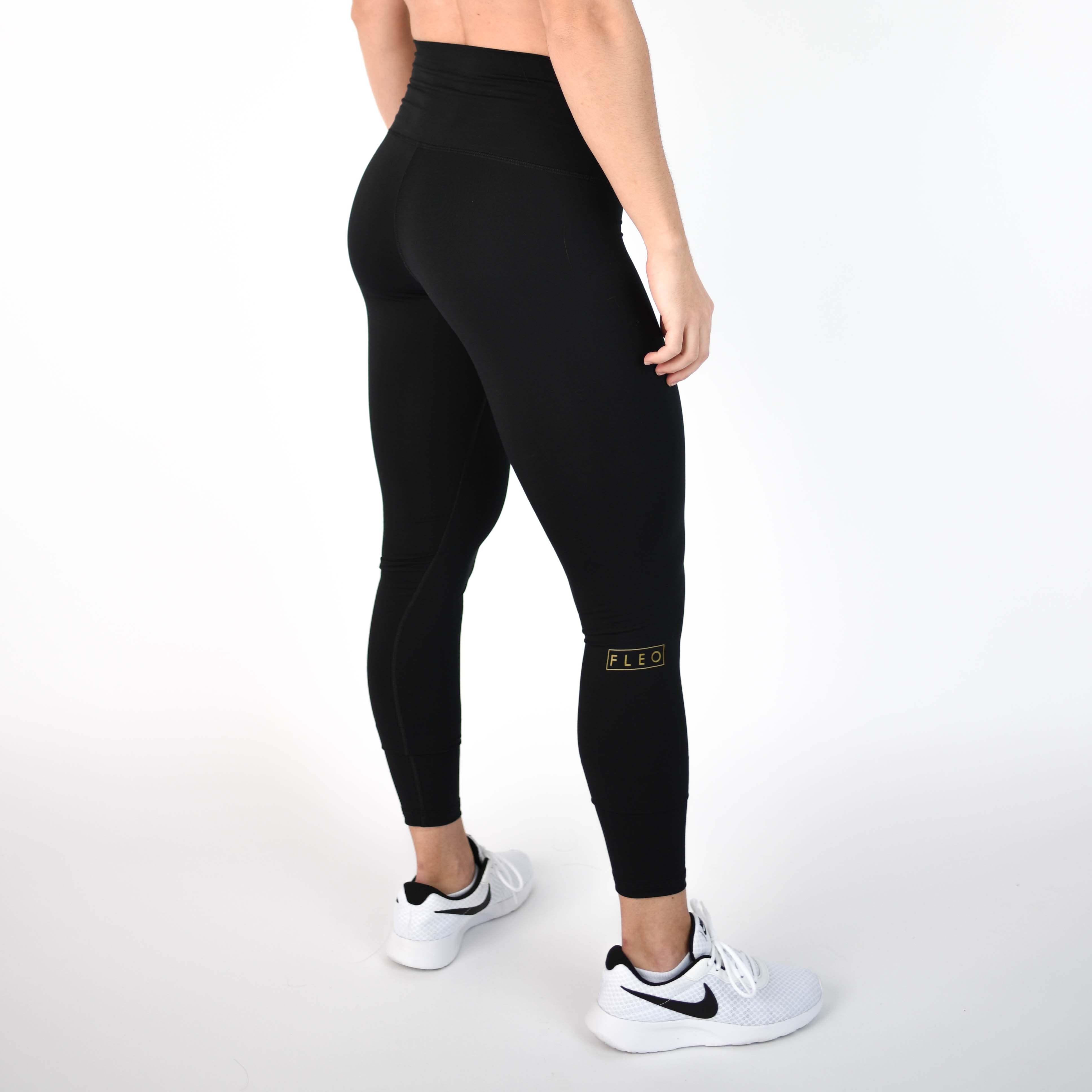 Gold on Black Full Length Leggings - El Toro in Bounce by FLEO