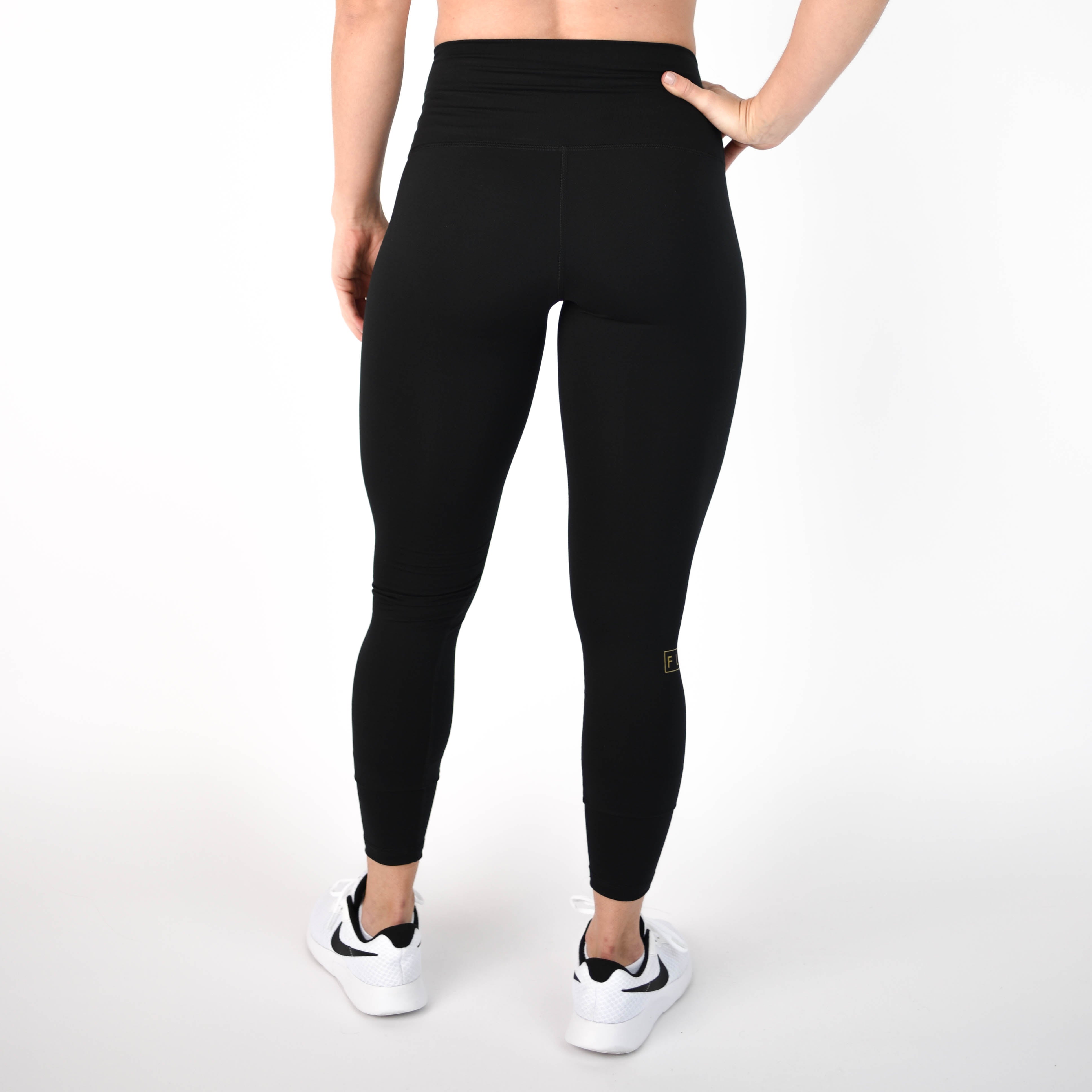 Gold on Black Full Length Leggings - El Toro in Bounce by FLEO