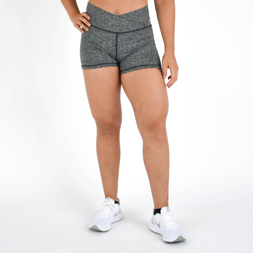 Heather Gray High Rise Spandex Shorts