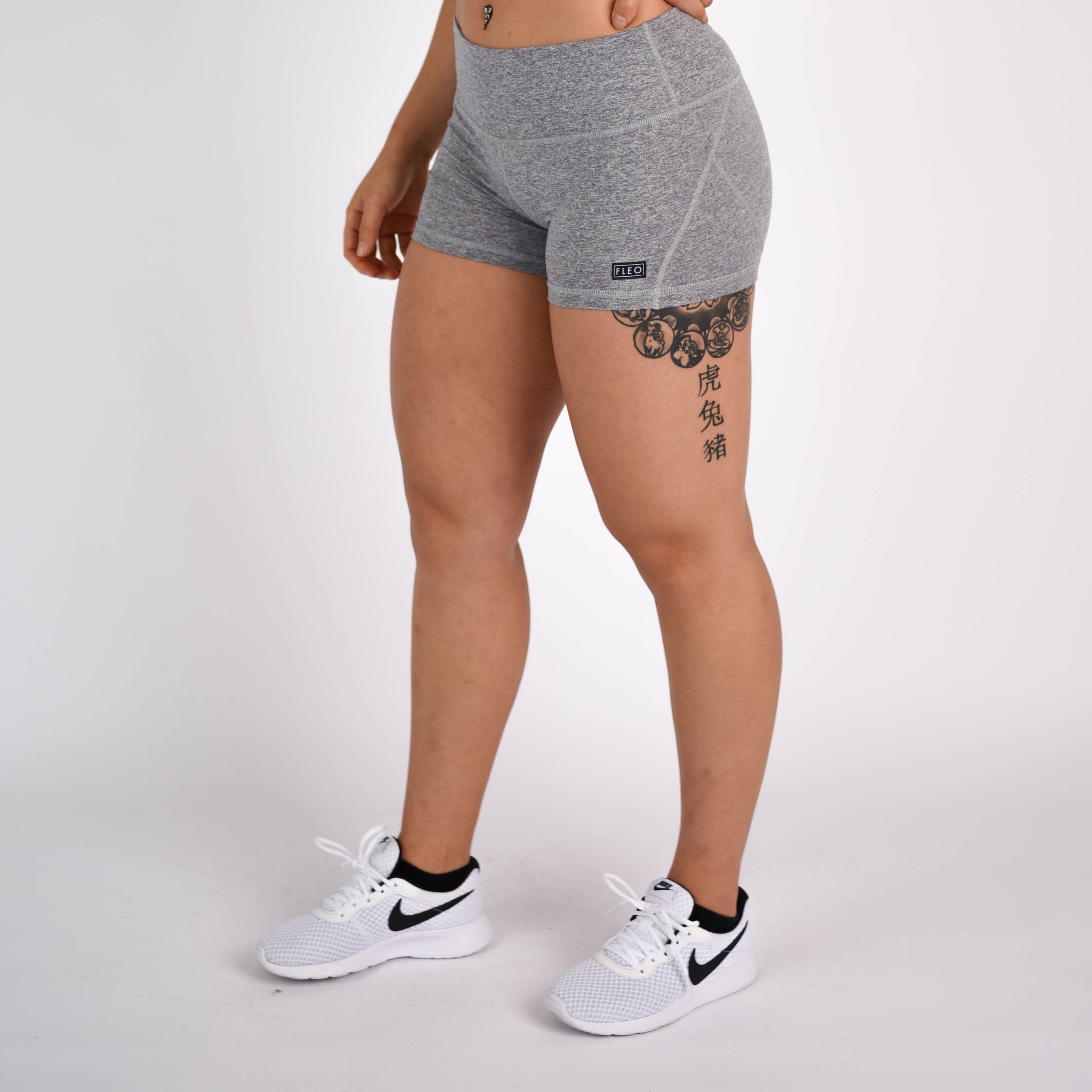 Heather Silver Apex Contour Training Shorts For Women