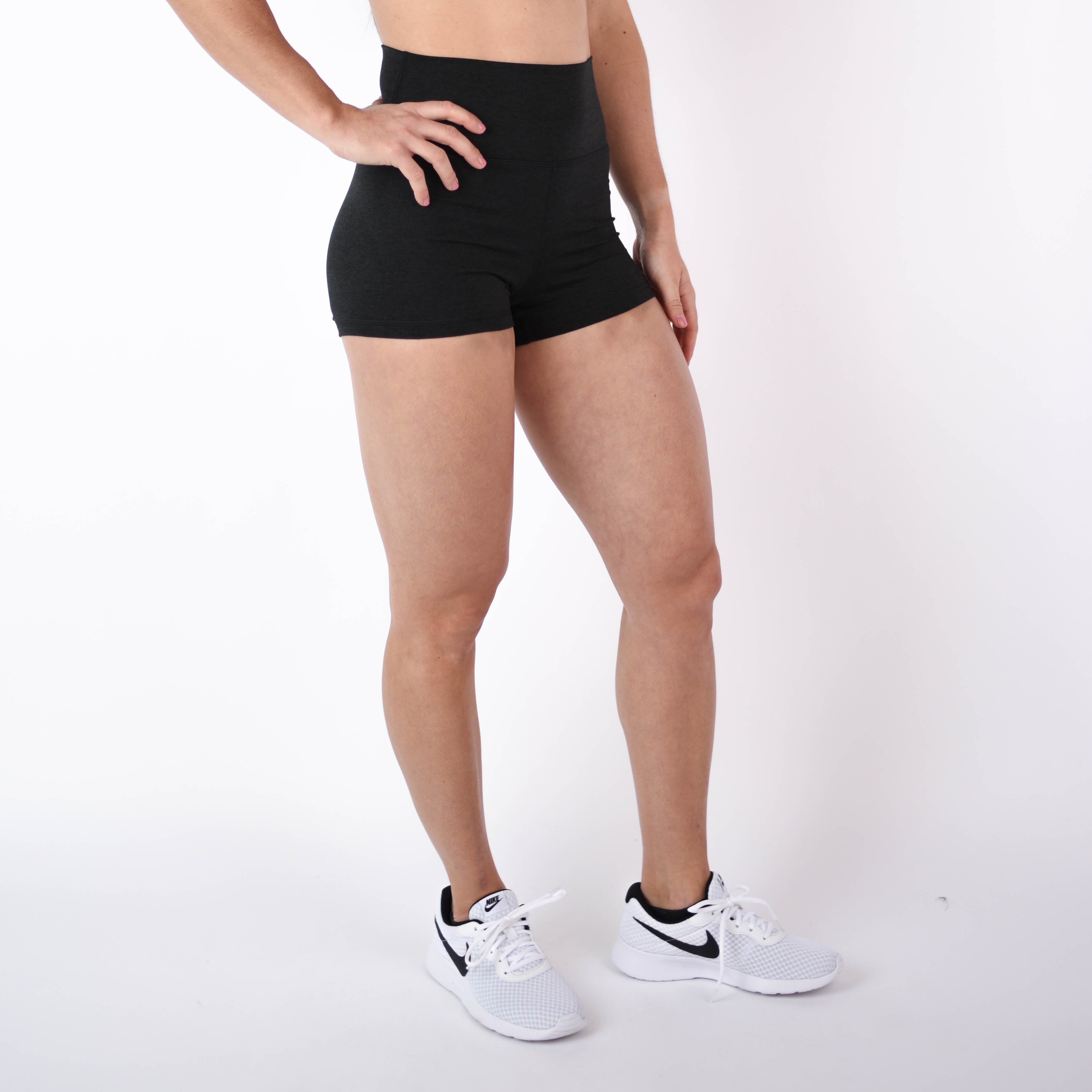 Heather Black High Rise Original Spandex Shorts