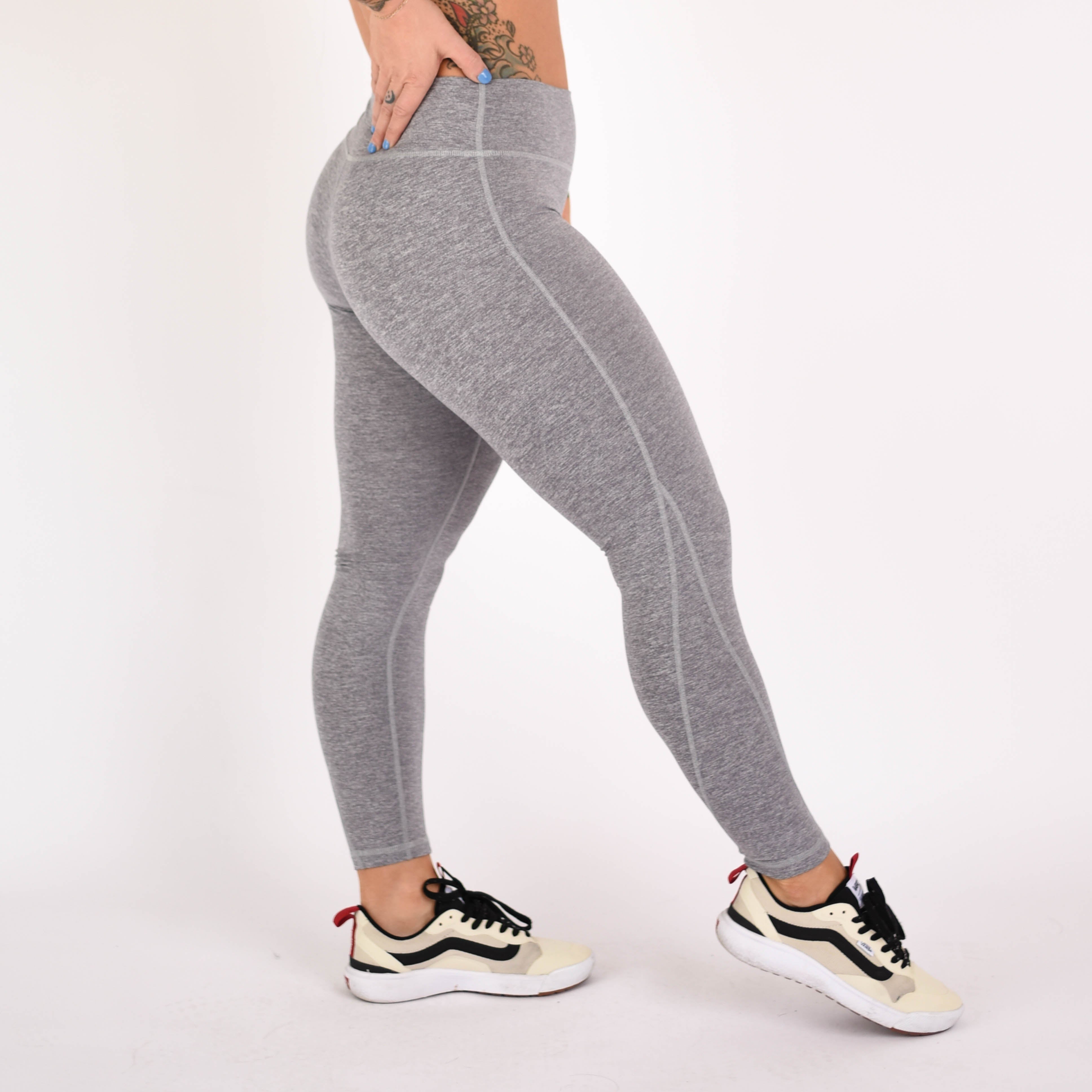 Heather Silver Gray Leggings - Apex - Bounce Fabric