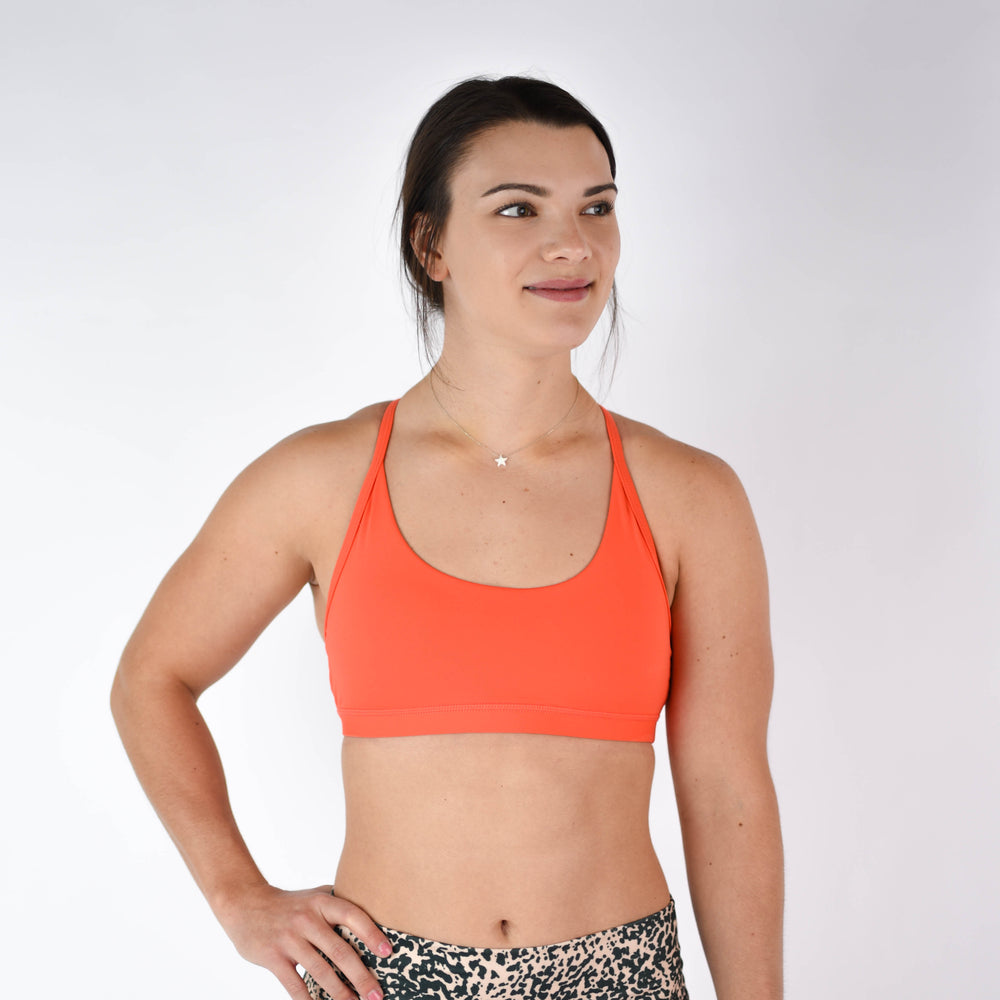 Hot Coral Sports Bra - Cami 