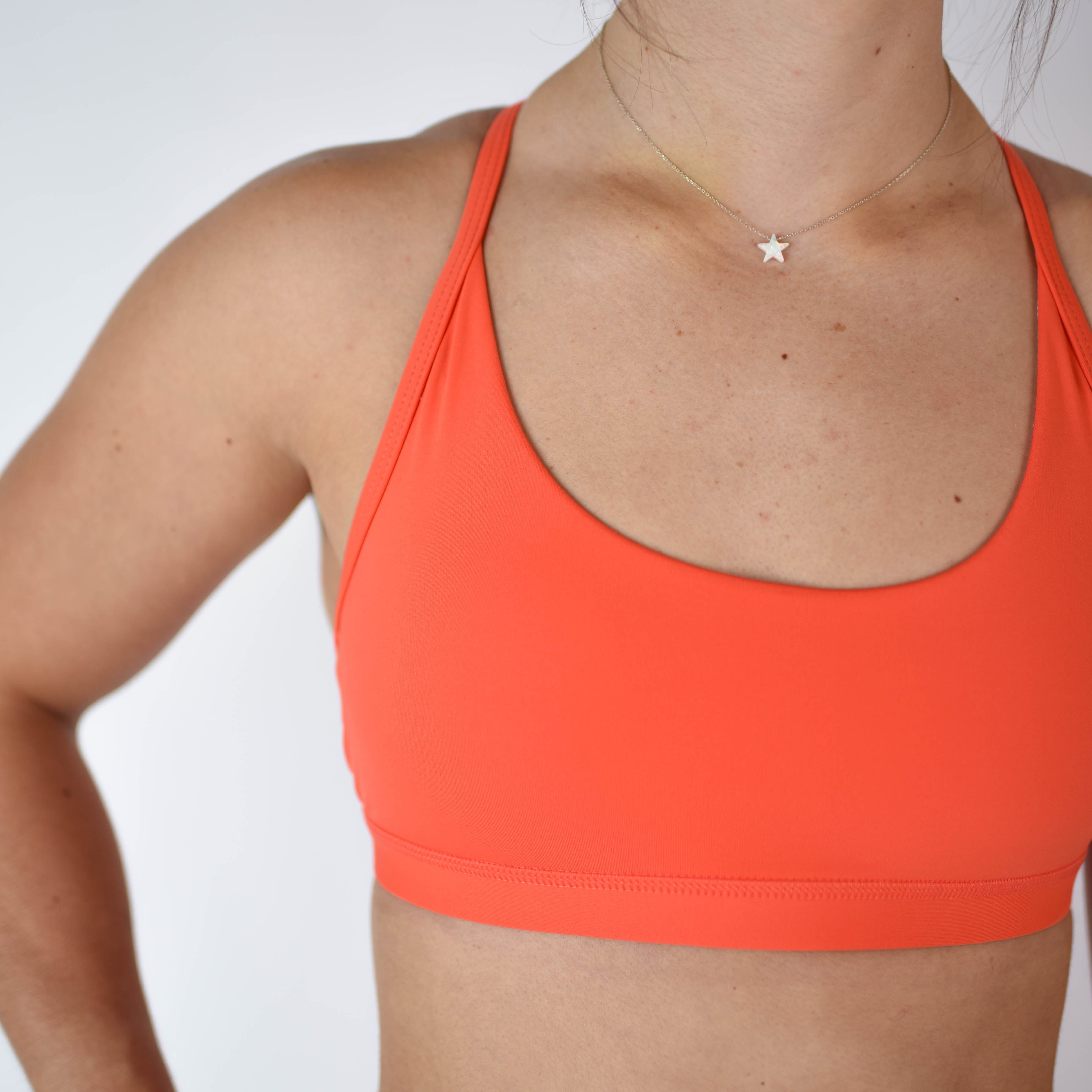 Hot Coral Sports Bra - Cami 