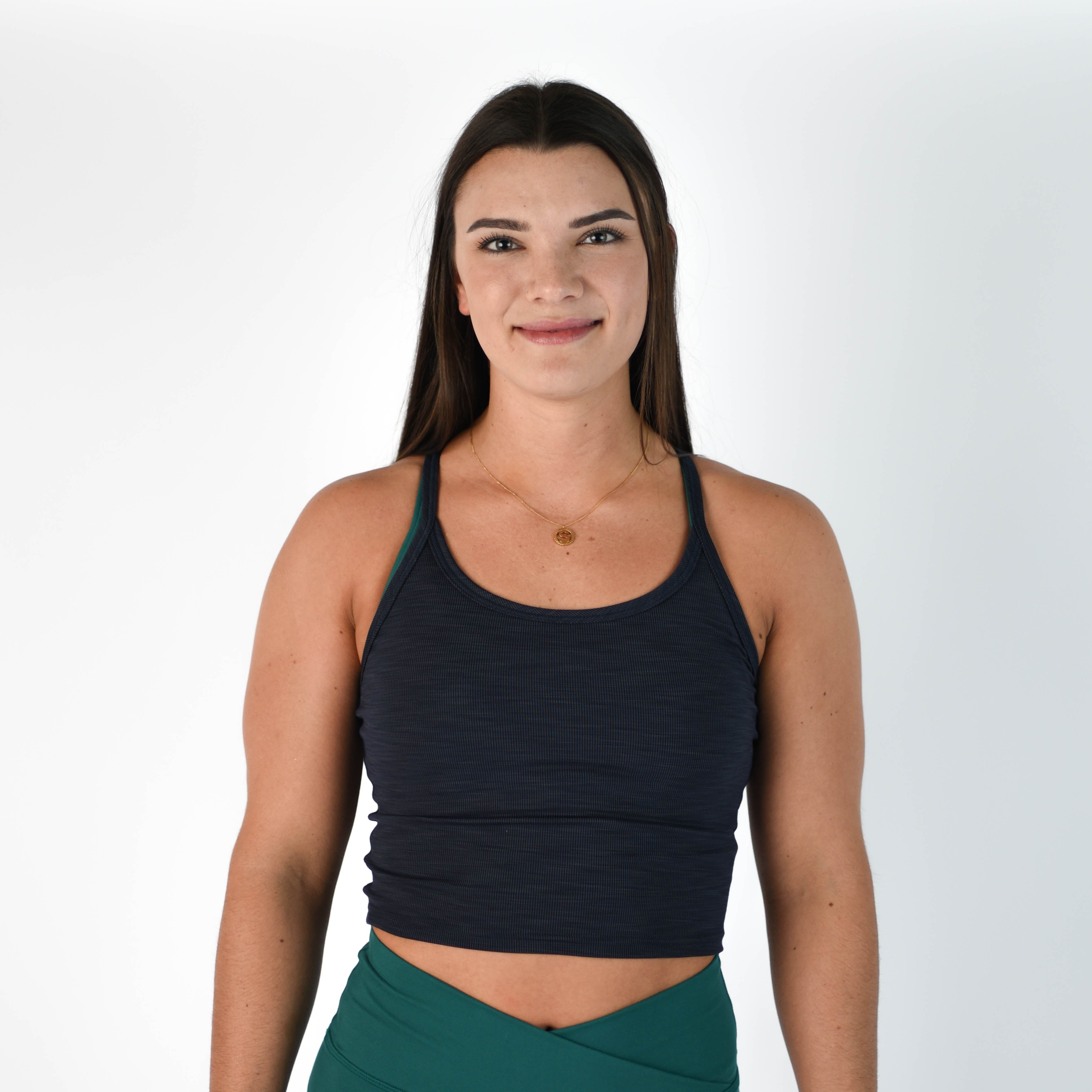 Navy Rib Crop Tank - Switch Up