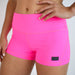 Neon Pink Mid Rise Contour Training Shorts For Women