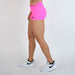 Neon Pink Mid Rise Contour Training Shorts For Women