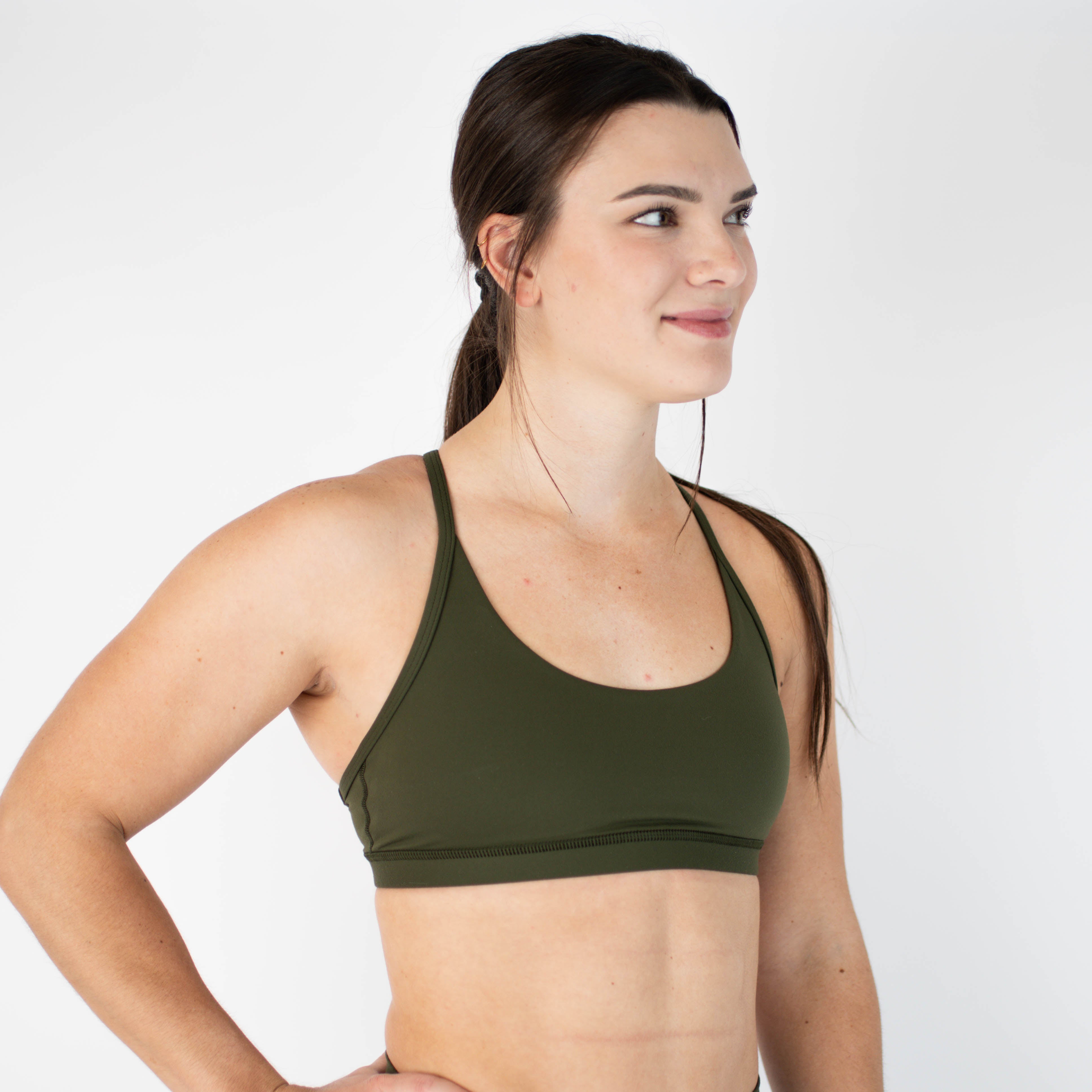 Racerback Sports Bra - Cami in Olive