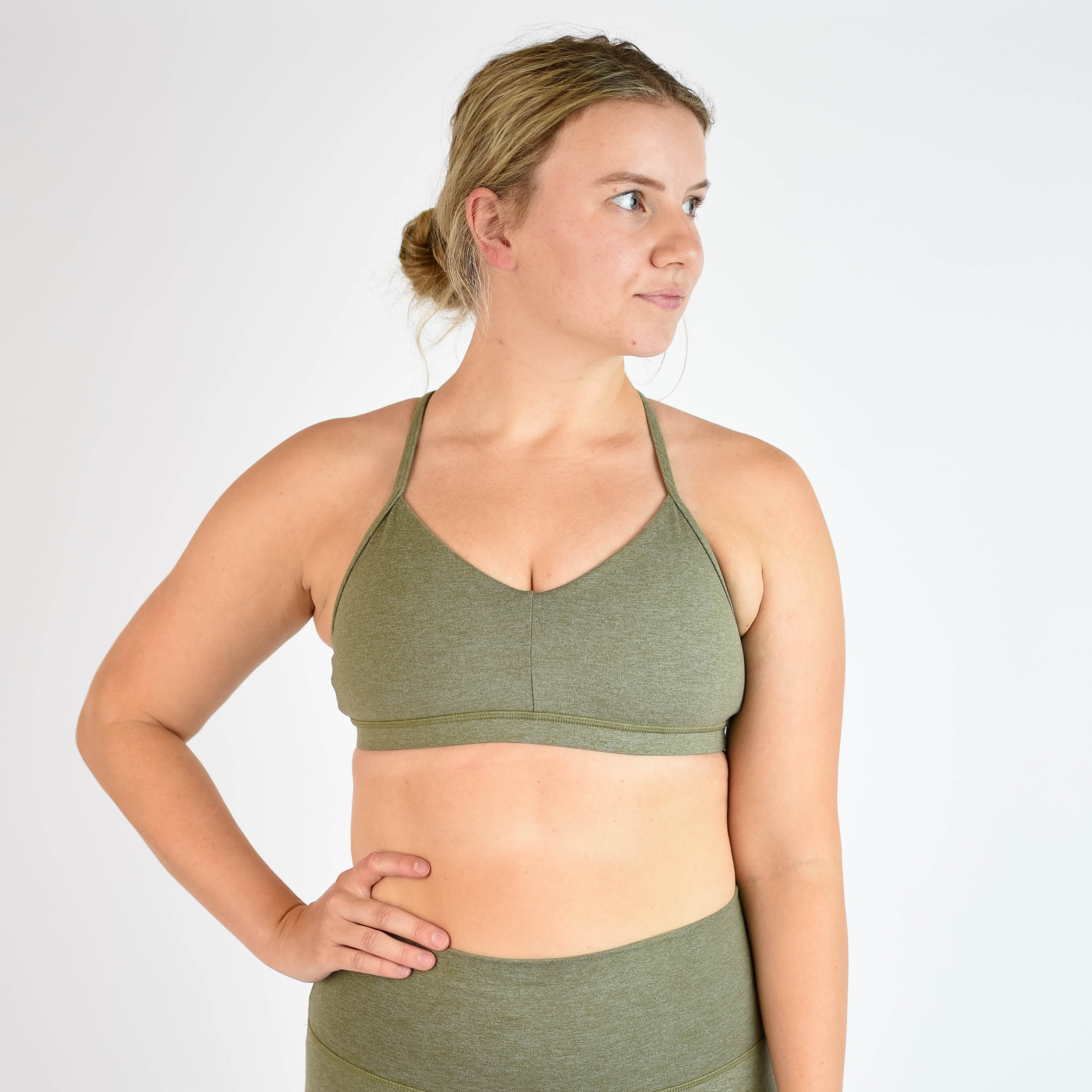 Olive Shark Athletic Sports Bra - Reinette by FLEO