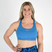 Heather Blue Scoop Neck Athletic Sports Bra - Isla in Skydiver