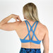 Heather Blue Scoop Neck Athletic Sports Bra - Isla in Skydiver