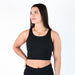 Low Back Crop Tank - Heather Black Breeze