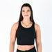 Low Back Crop Tank - Heather Black Breeze