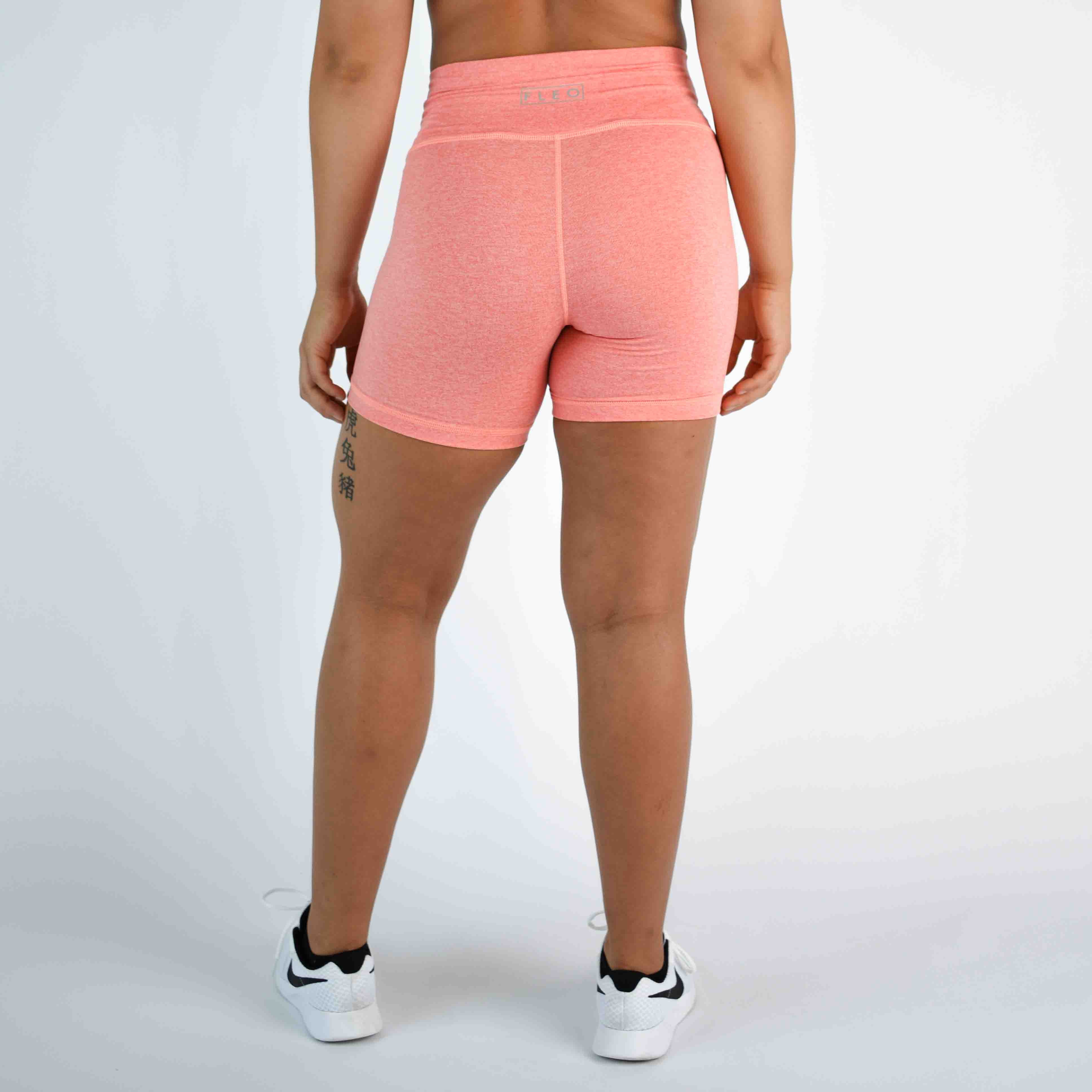 Heather Sugar Coral Biker Shorts