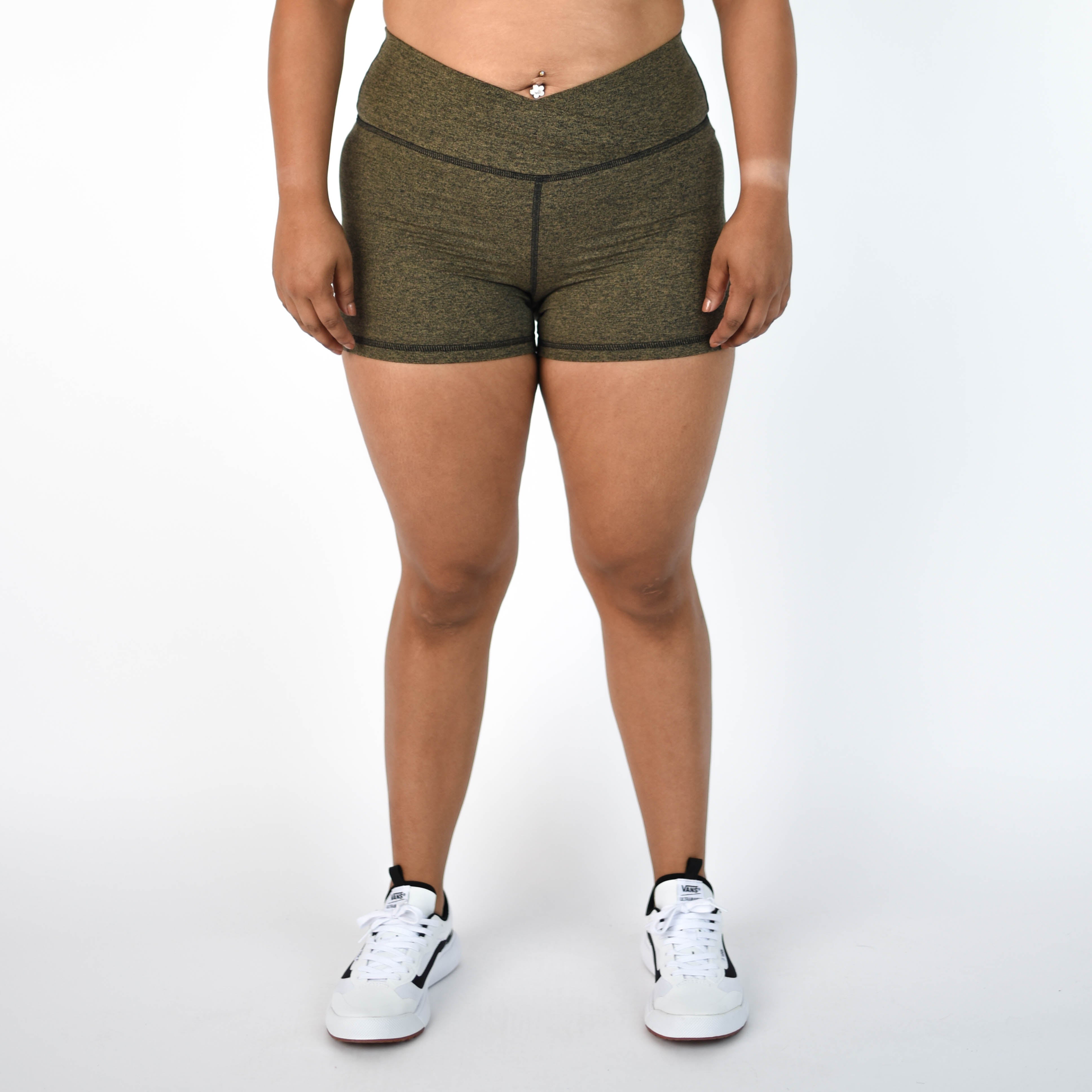 Toffee V Waistband Spandex Gym Shorts