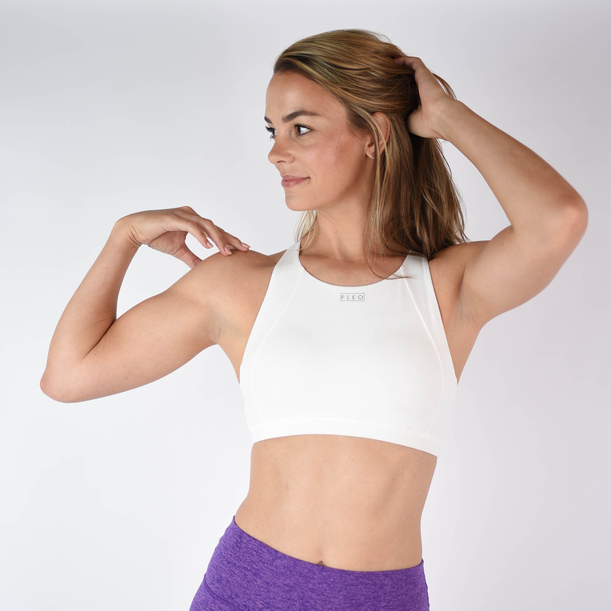 White High Impact Sports Bra - Jourdaine - High Support