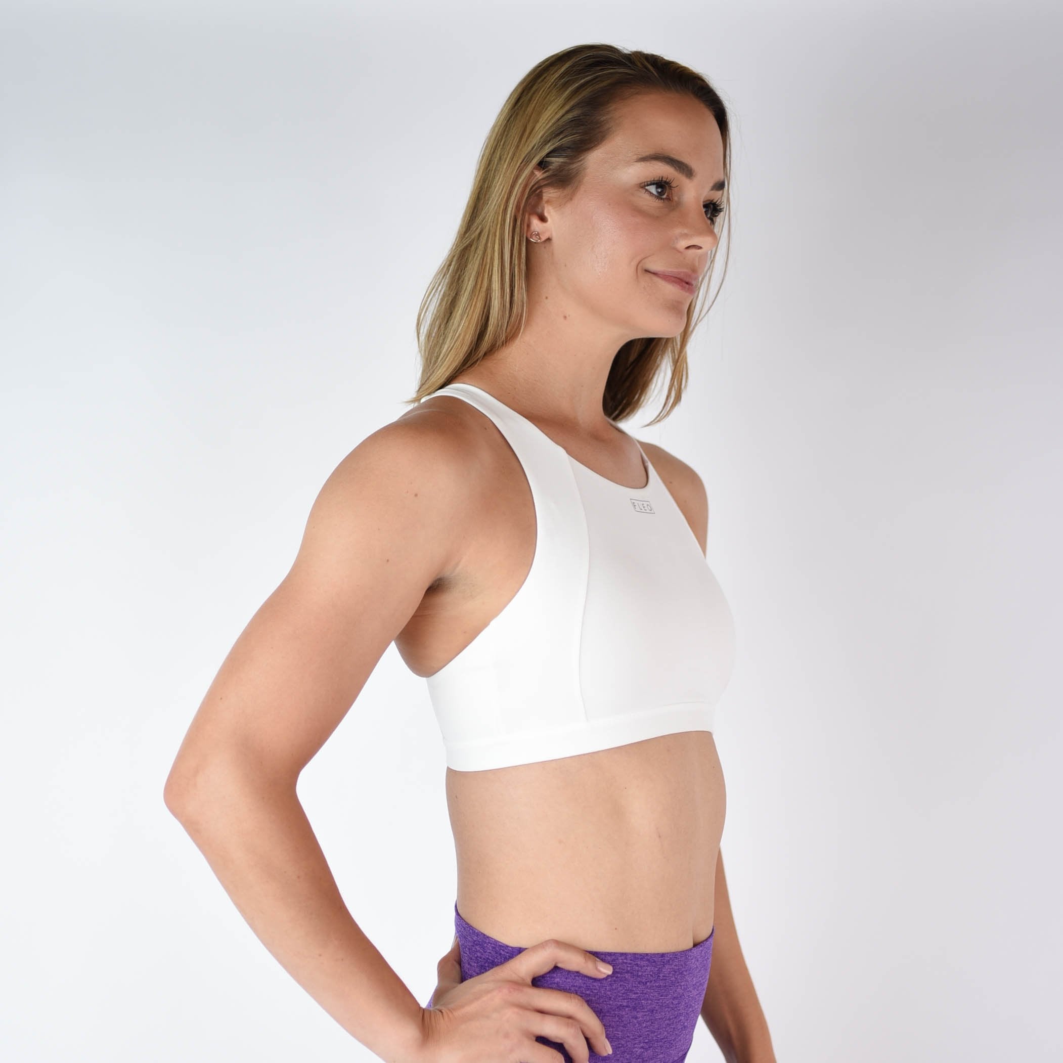 White High Impact Sports Bra - Jourdaine - High Support